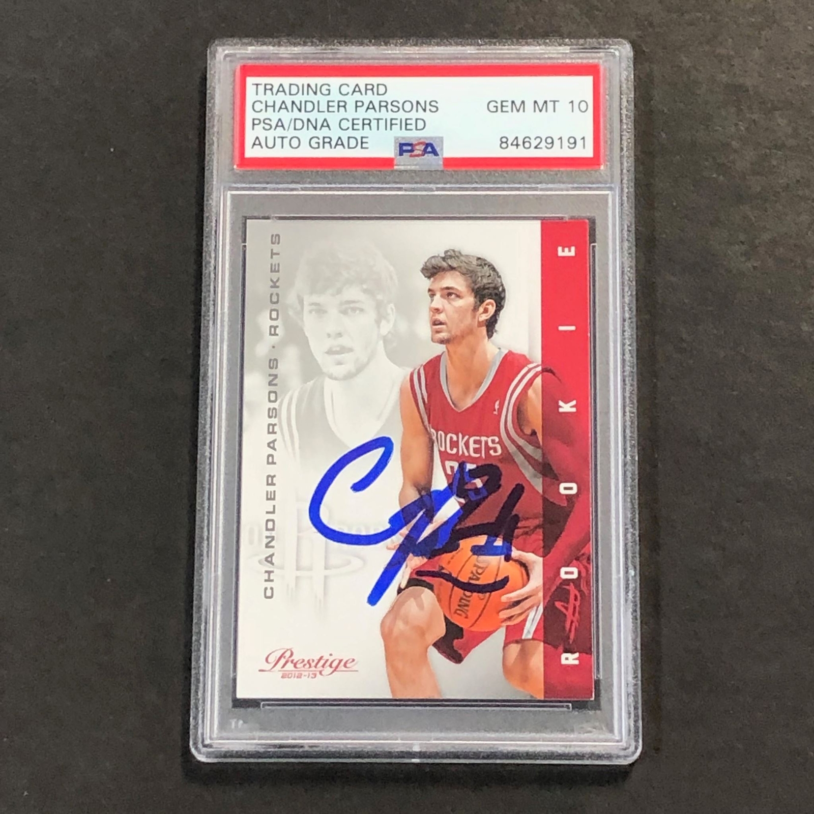 2012-13 PANINI PRESTIGE #160 CHANDLER PARSONS SIGNED CARD AUTO 10 PSA SLABBED RO COLLECTIBLE MEMORABILIA