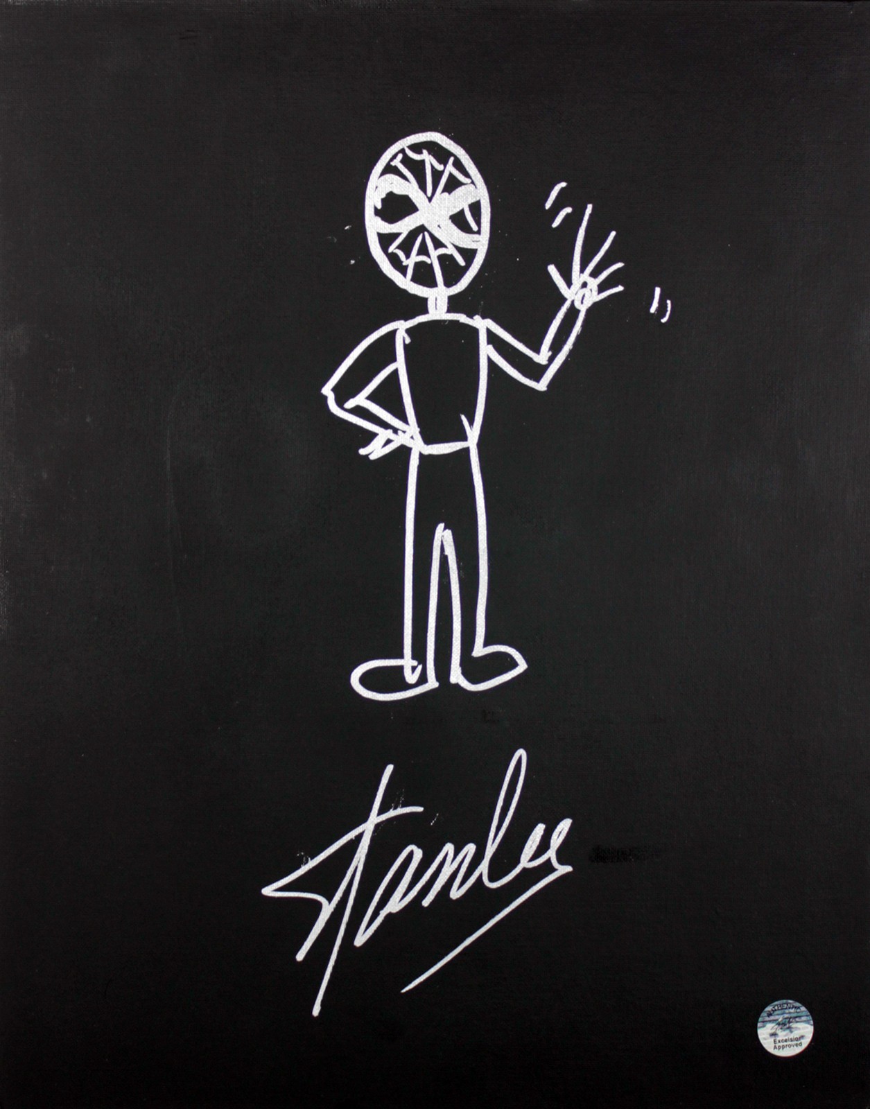 STAN LEE AUTHENTIC SIGNED 16×20 CANVAS W/ SPIDER-MAN SKETCH PSA/DNA #W00380 COLLECTIBLE MEMORABILIA