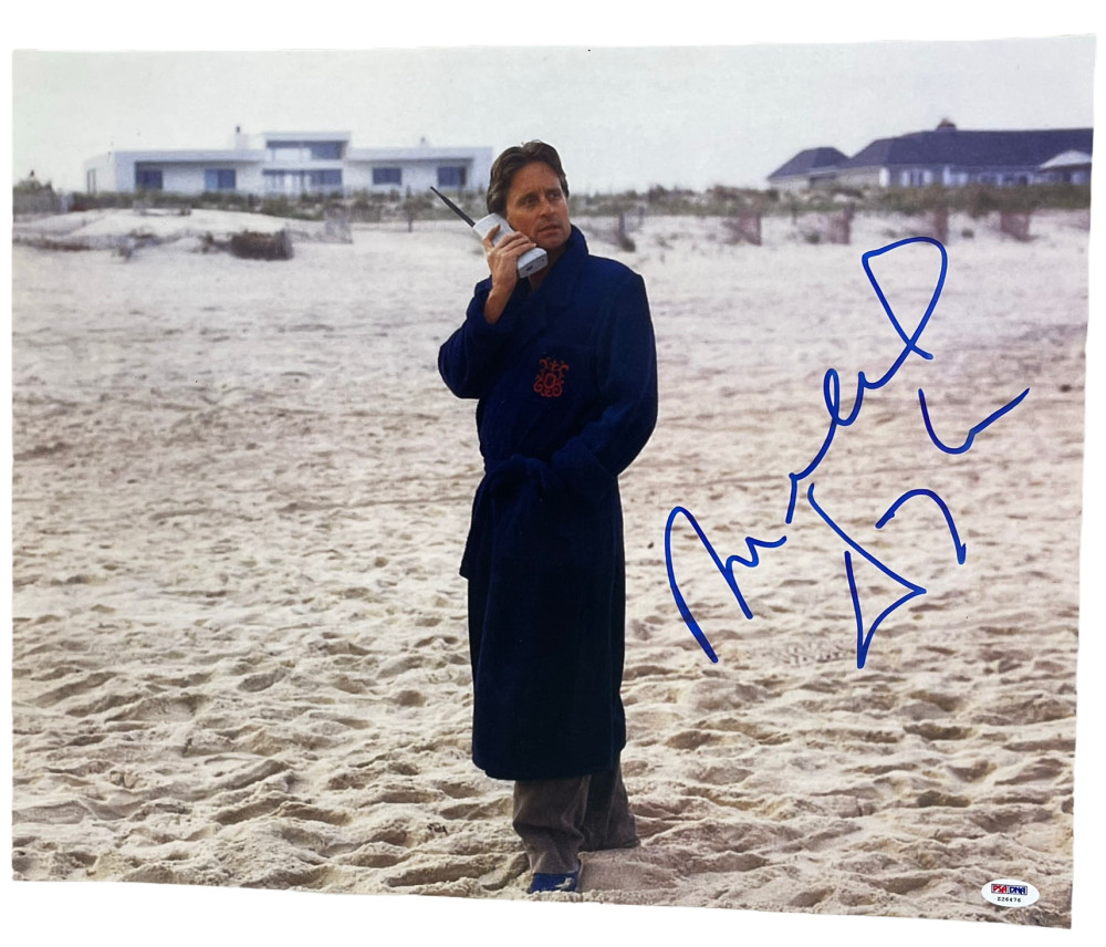 MICHAEL DOUGLAS SIGNED 16X20 PHOTO WALL STREET AUTHENTIC AUTOGRAPH PSA DNA COA 7