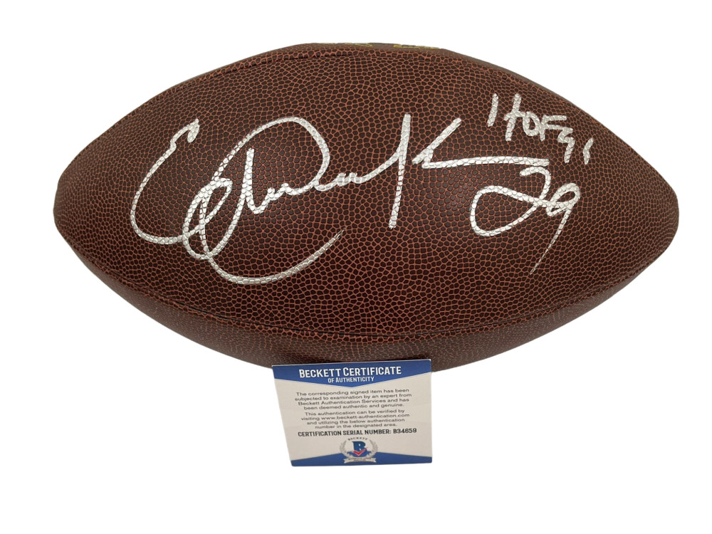 ERIC DICKERSON SIGNED NFL FOOTBALL LOS ANGELES RAMS AUTOGRAPH BECKETT COA 1