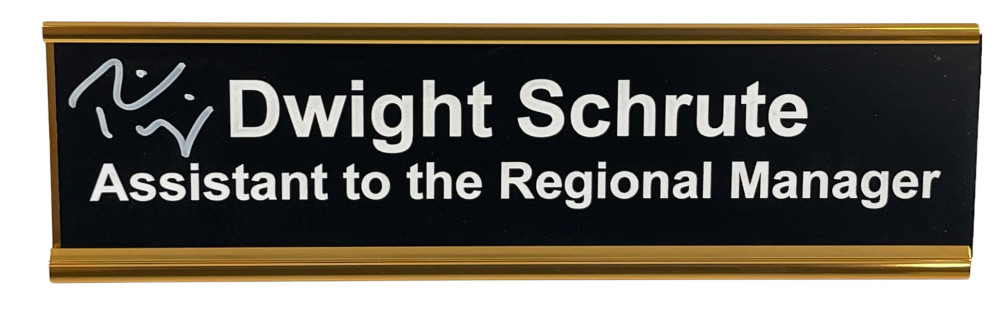 RAINN WILSON SIGNED THE OFFICE DESK SIGN AUTHENTIC AUTOGRAPH BECKETT WITNESS 2