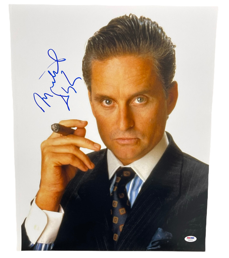 MICHAEL DOUGLAS SIGNED 16X20 PHOTO WALL STREET AUTHENTIC AUTOGRAPH PSA DNA COA 5
