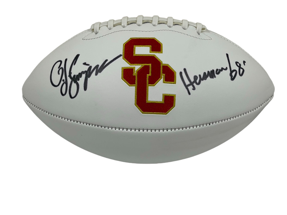 OJ SIMPSON SIGNED USC TROJANS LOGO FOOTBALL HEISMAN 68 AUTOGRAPH BECKETT 1