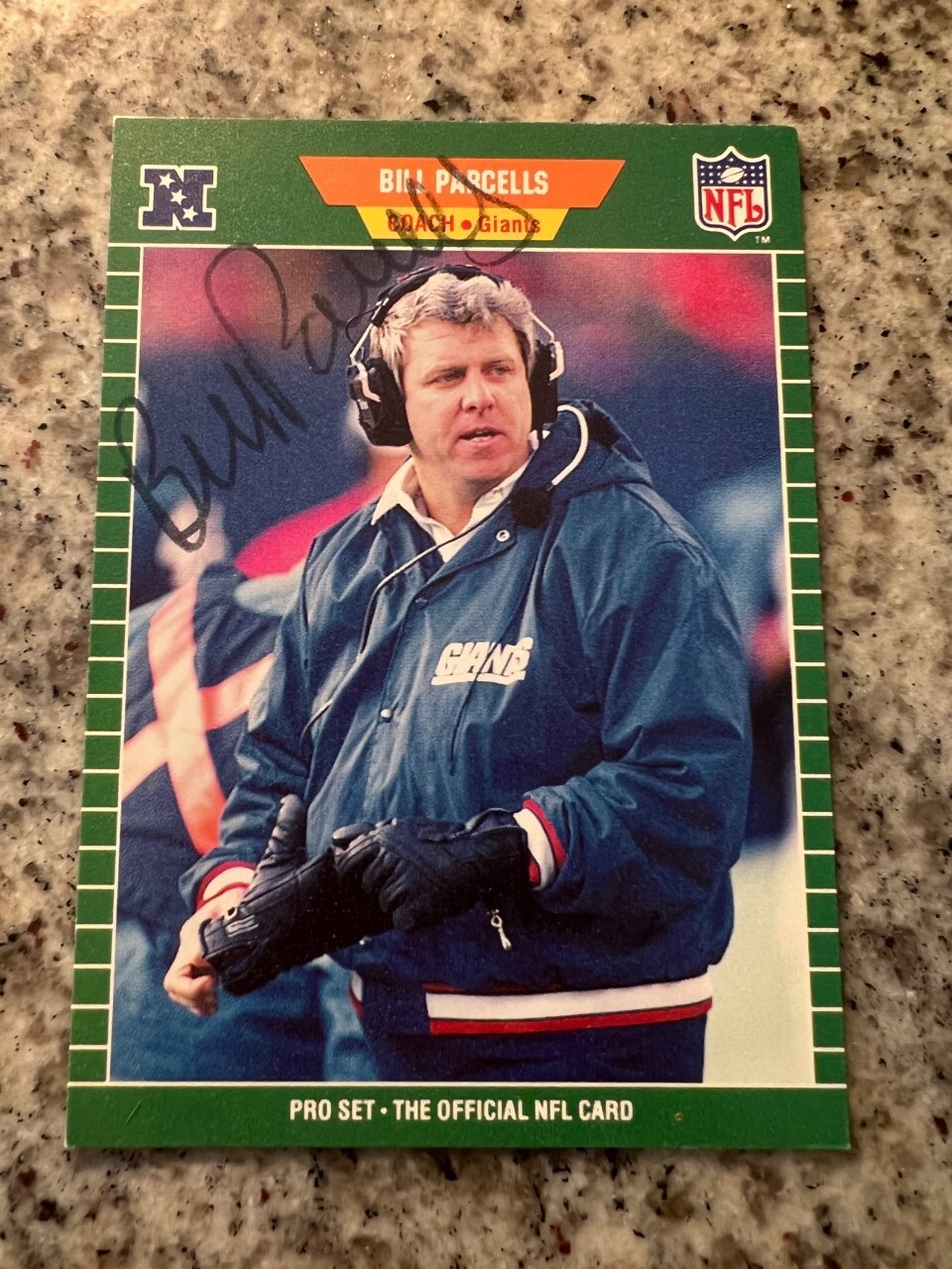 Bill Parcells SIGNED autographed 1989 Pro Set Football Card