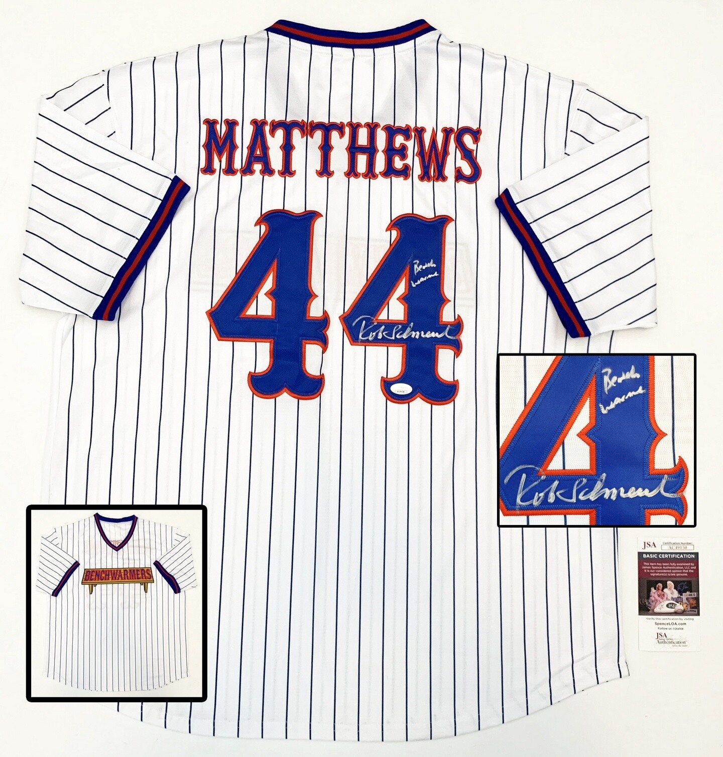 Rob Schneider Signed Jersey Bench Warmers Gus Bus JSA COA