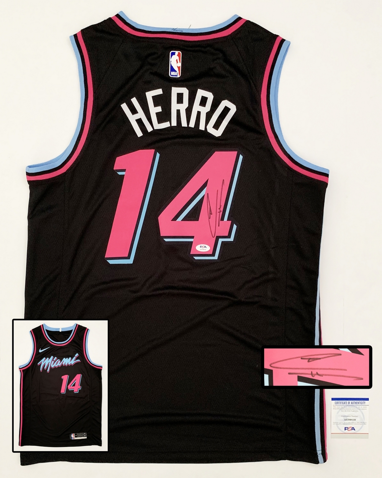 Miami Heat Tyler Herro Signed Jersey PSA/DNA 1 COA