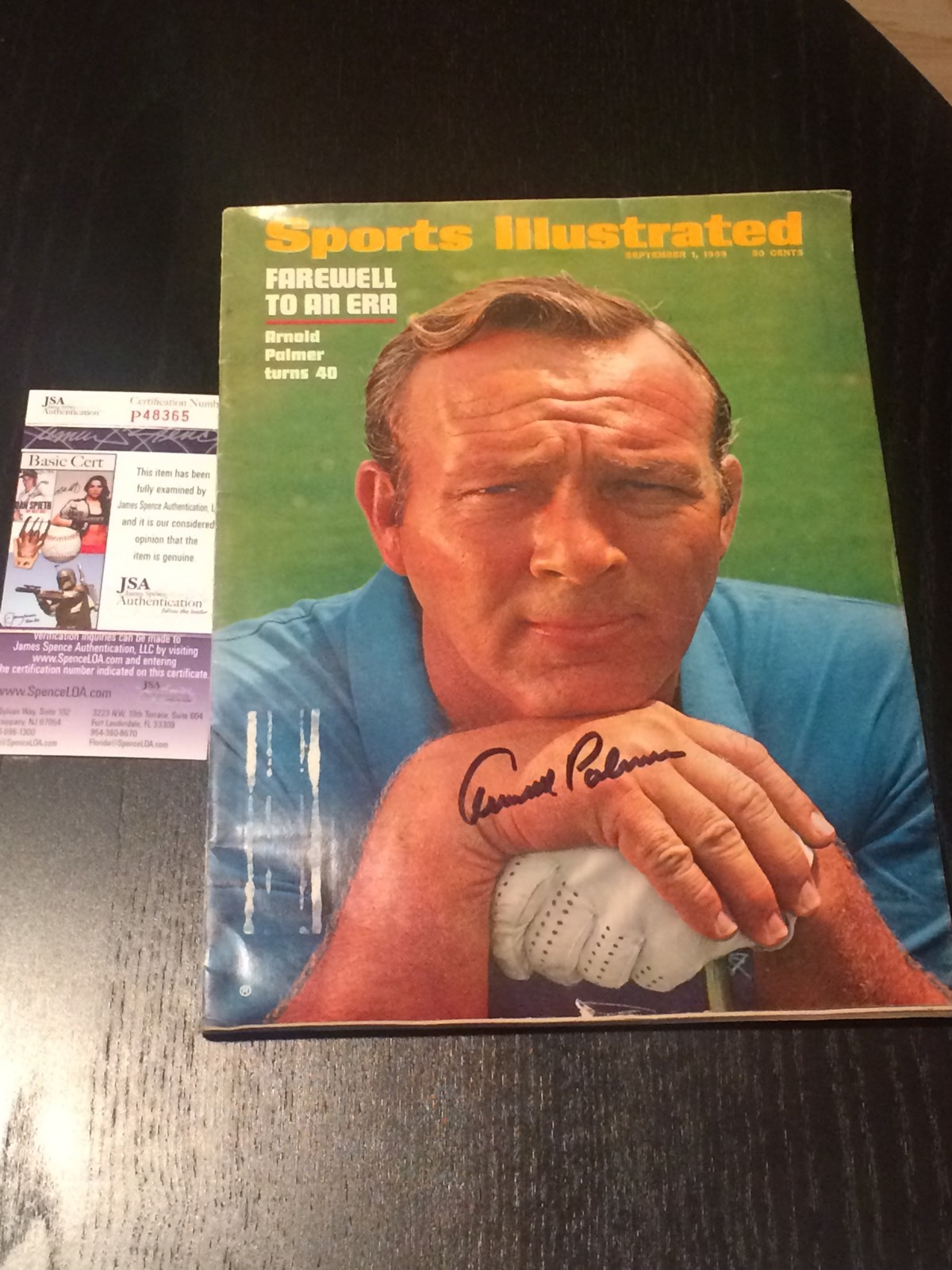 ARNOLD PALMER HAND SIGNED SPORTS ILLUSTRATED JSA CERT PGA