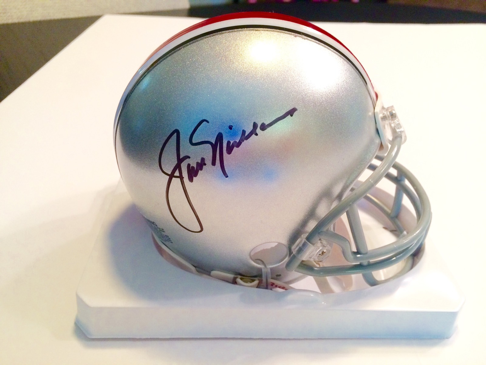 JACK NICKLAUS OHIO STATE SIGNED MINI HELMET W/COA Masters PGA Legend Golden Bear