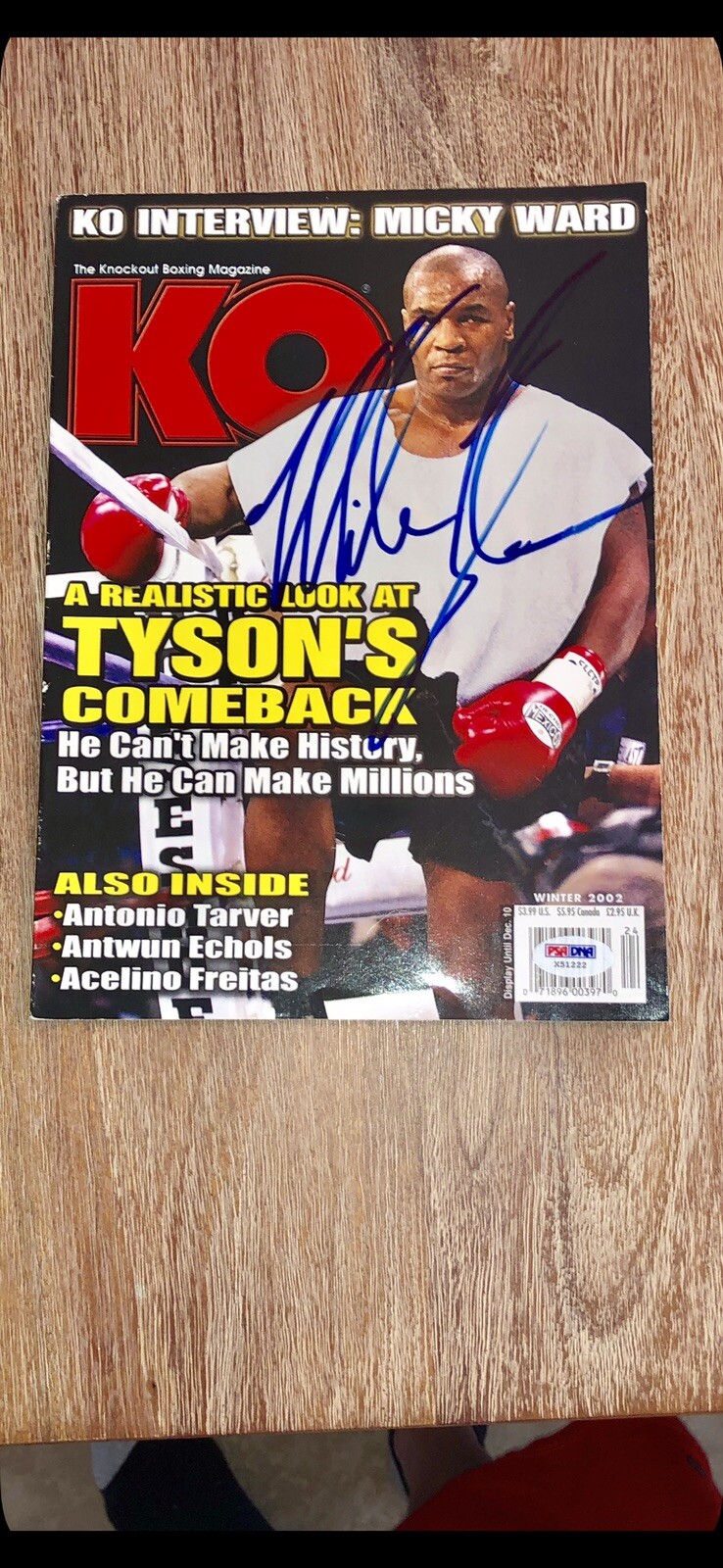 Mike Tyson Hand Signed KO Magazine BOXING CHAMPION PSA DNA CERT