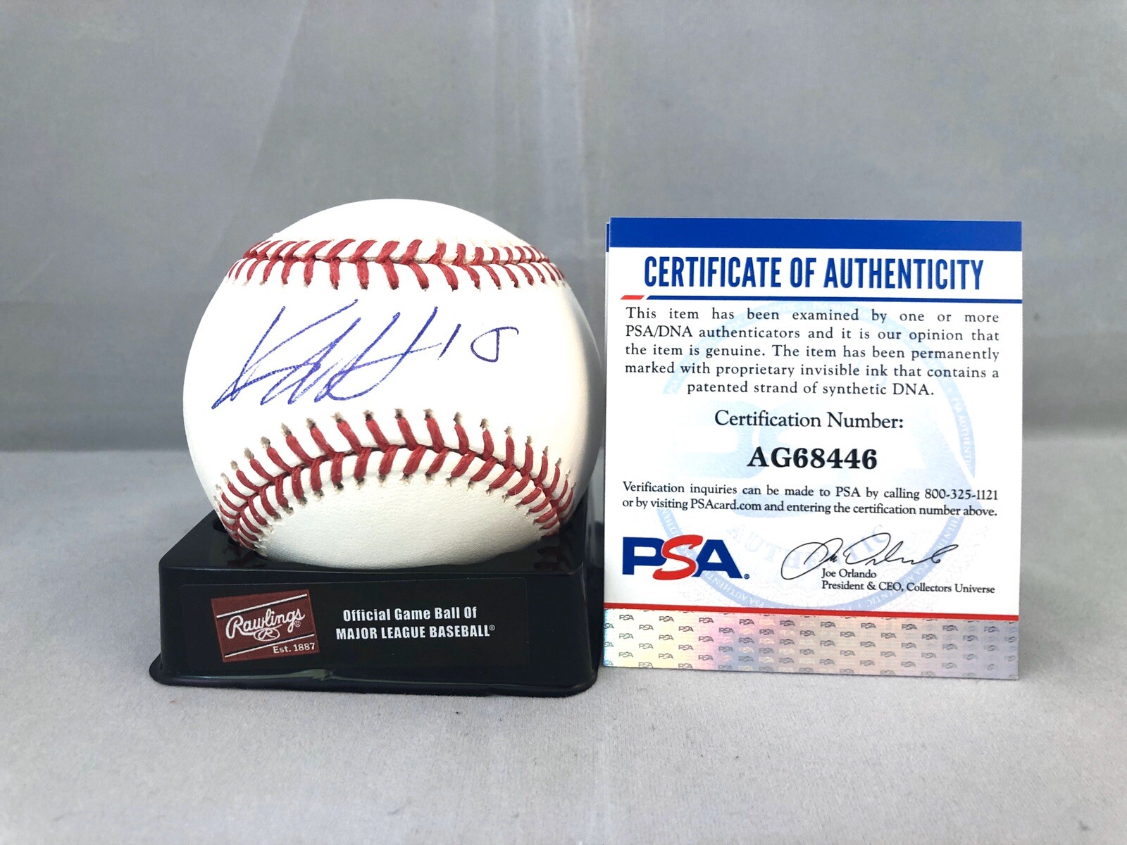 KESTON HIURA HAND SIGNED OML BASEBALL MILWAUKEE BREWERS PSA DNA CERT