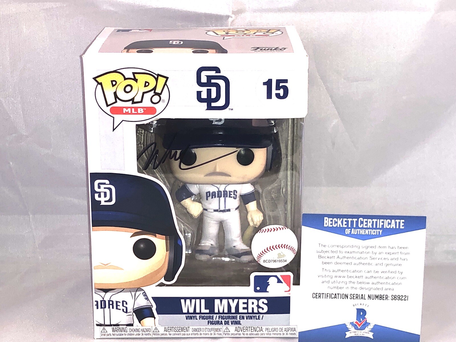 WIL MYERS HAND SIGNED SAN DIEGO PADRES FUNKO POP BECKETT BAS CERT COLLECTIBLE MEMORABILIA
