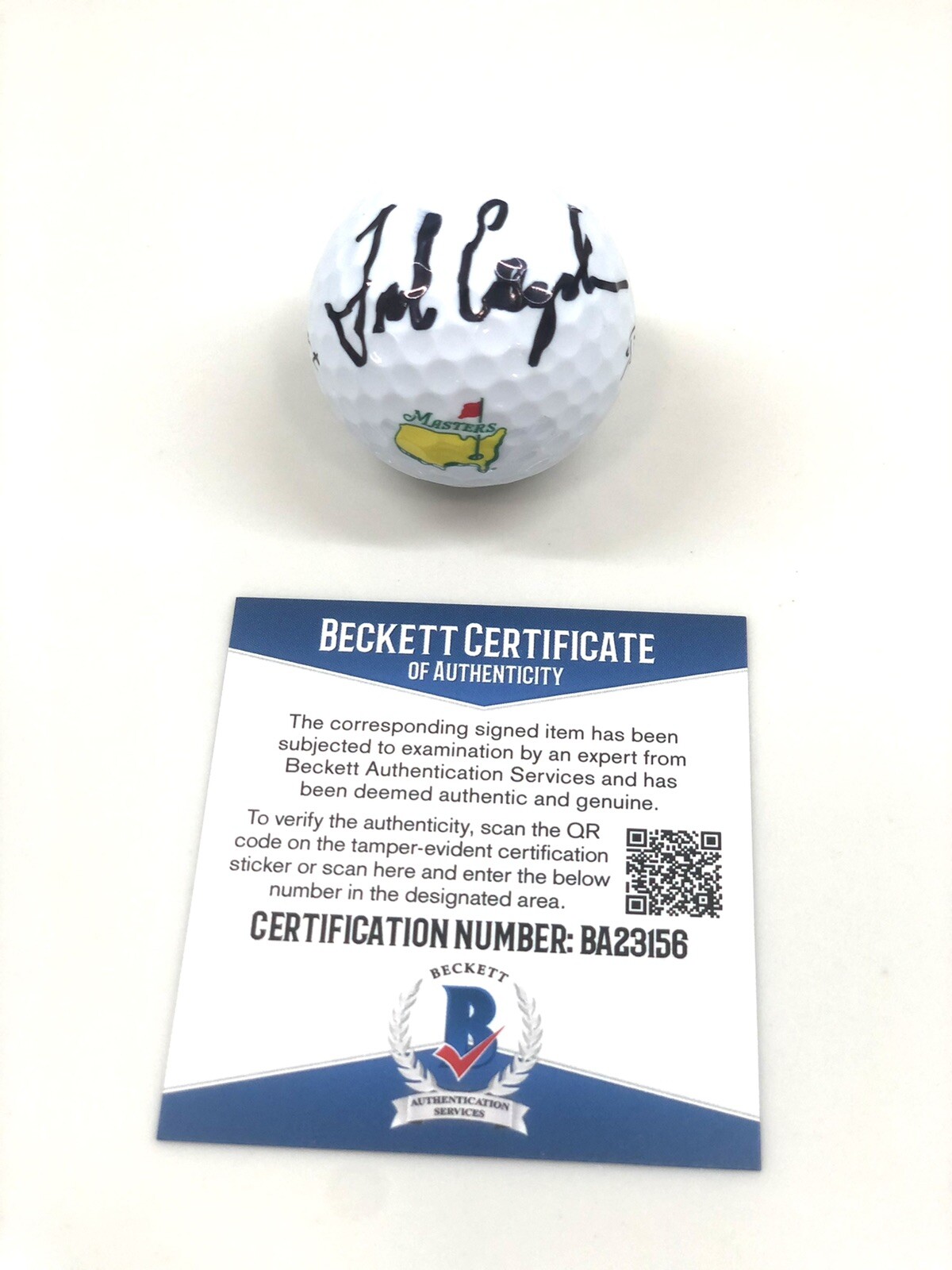 Fred Couples Hand Signed Masters Augusta Golf Ball PGA Golf Beckett BAS #1
