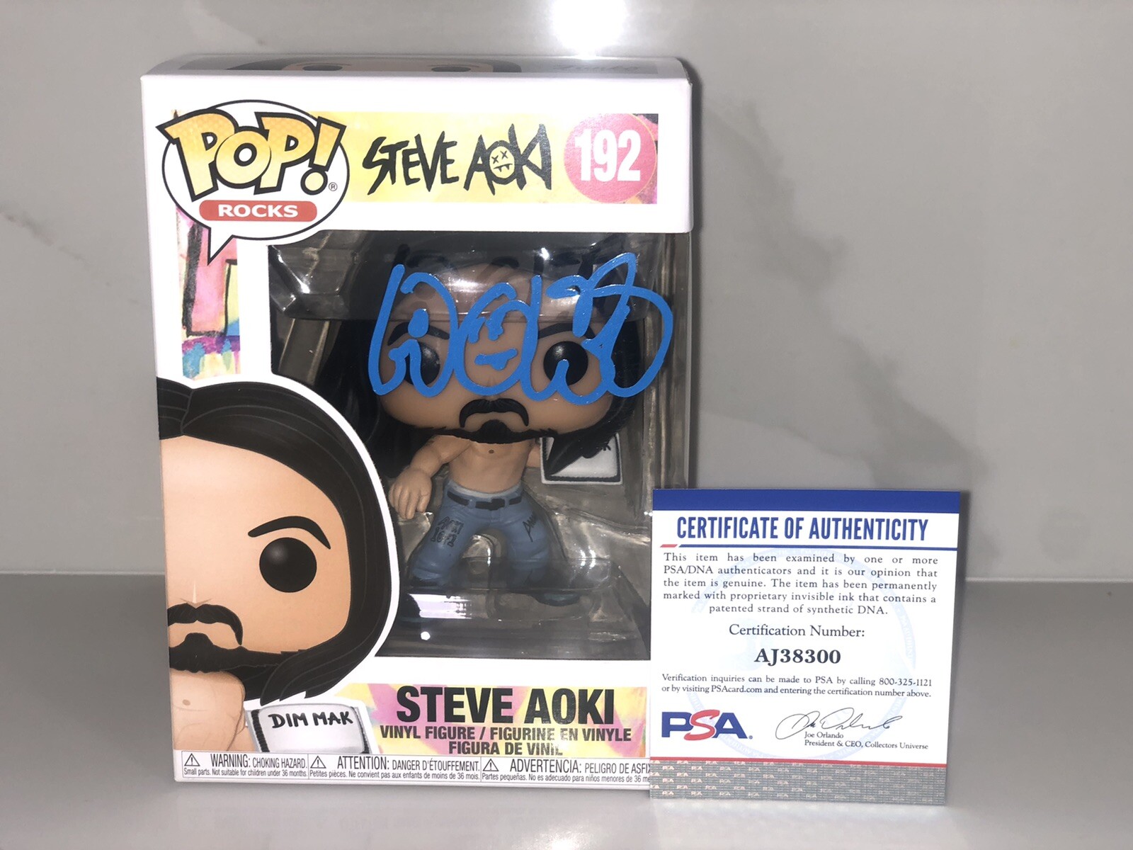 STEVE AOKI HAND SIGNED FUNKO POP DJ PSA DNA CERT