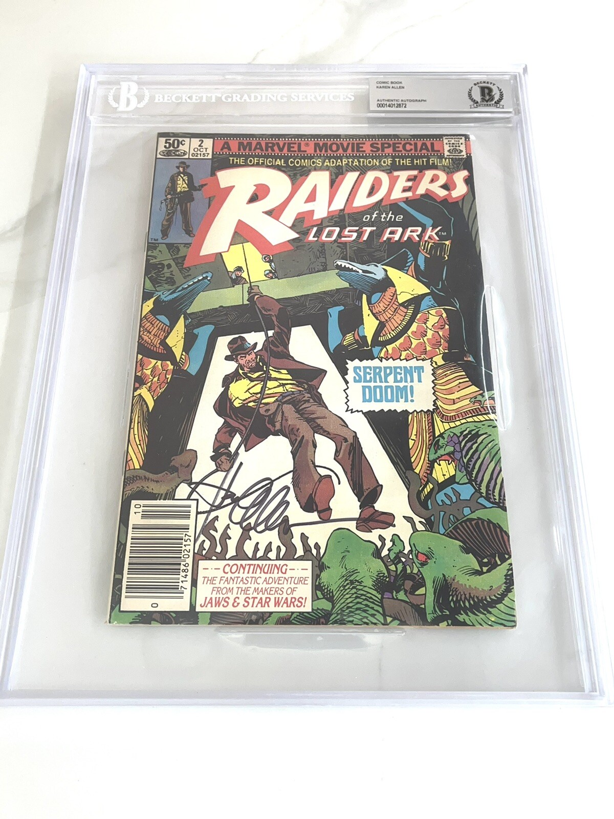 Karen Allen Hand Signed Raiders of the Lost Ark Comic Book Beckett BAS Slabbed