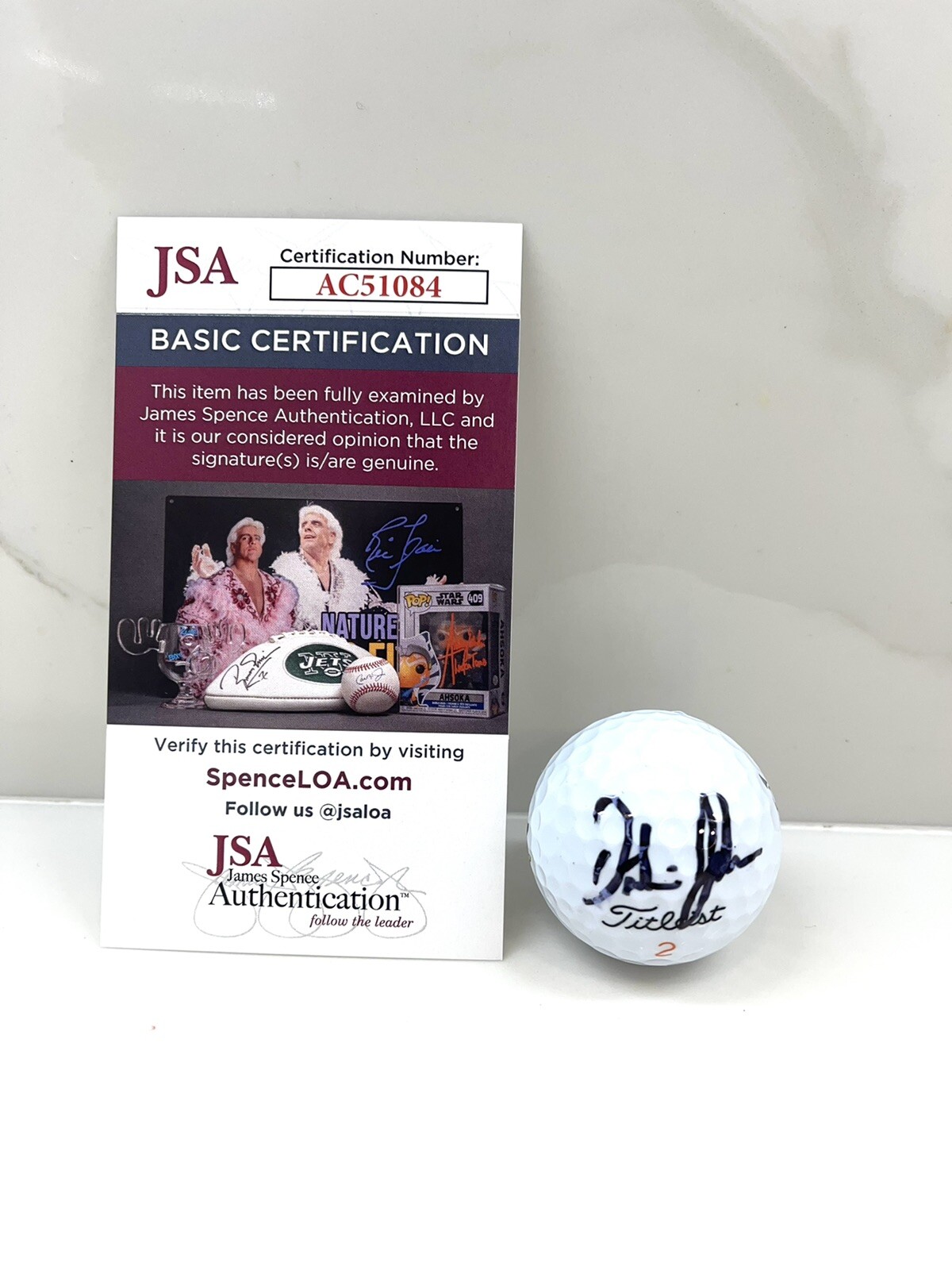 Dustin Johnson hand signed Masters logo golf ball PGA JSA CERT #2