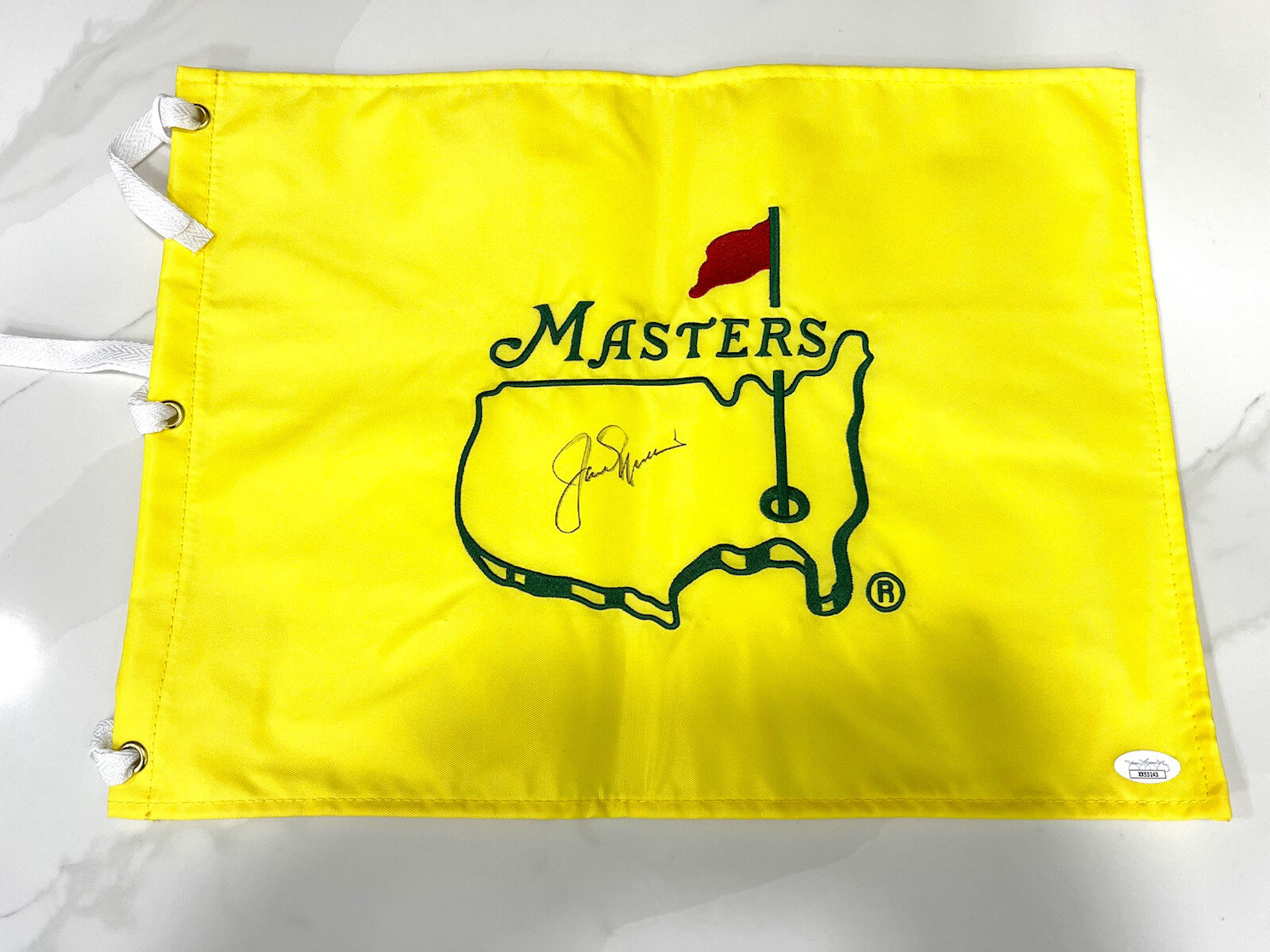JACK NICKLAUS HAND SIGNED UNDATED MASTERS FLAG MAJORS HOF GOAT JSA LOA COLLECTIBLE MEMORABILIA