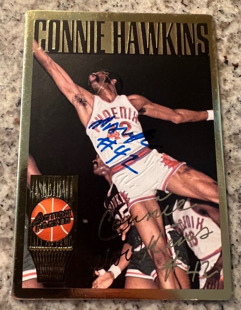 CONNIE HAWKINS AUTHENTIC SIGNED AUTOGRAPHED 1994-1995 ACTION PACKED CARD