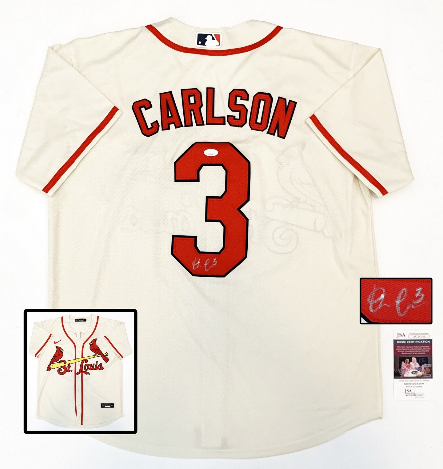 St. Louis Cardinals Dylan Carlson Signed Jersey JSA COA