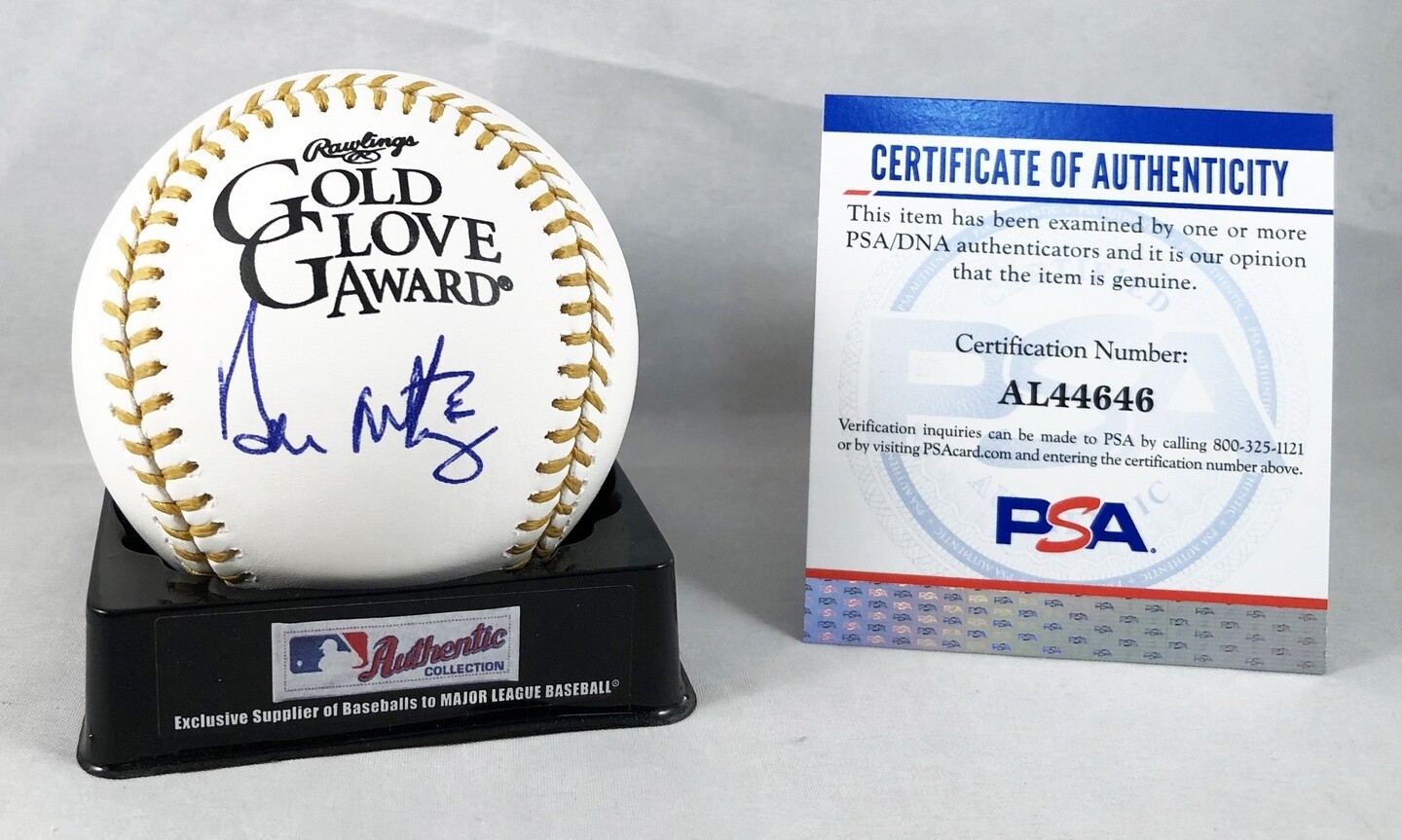 New York Yankees Don Mattingly Signed Gold Glove Baseball PSA/DNA COA