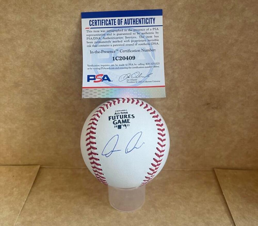 LUIS MEDINA NEW YORK YANKEES SIGNED AUTO 2021 FUTURES GAME BASEBALL PSA IC20409