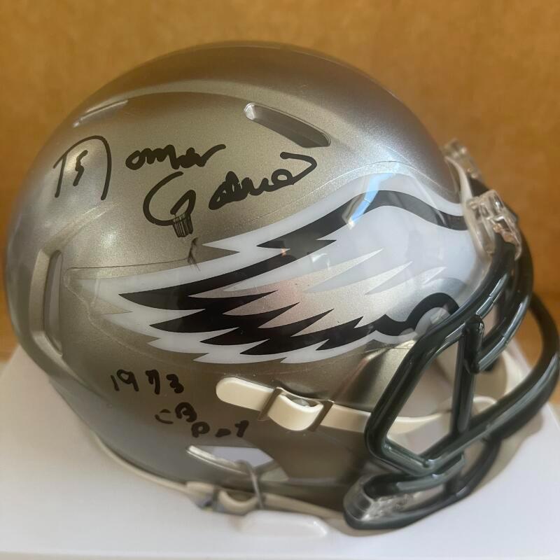 ROMAN GABRIEL EAGLES 1973 CB POY SIGNED FLASH MINI HELMET W/ COA