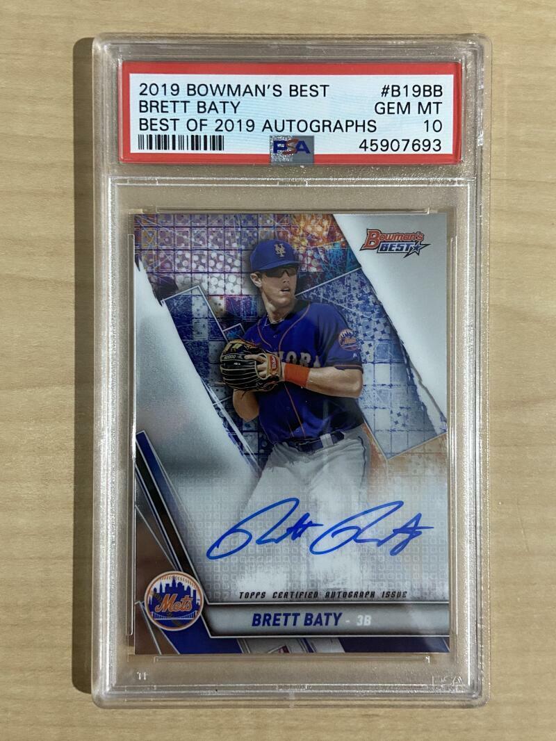 2019 BOWMAN'S BEST BRETT BATY METS ORIOLES BEST OF 2019 AUTOGRAPHS GEM MT PSA 10