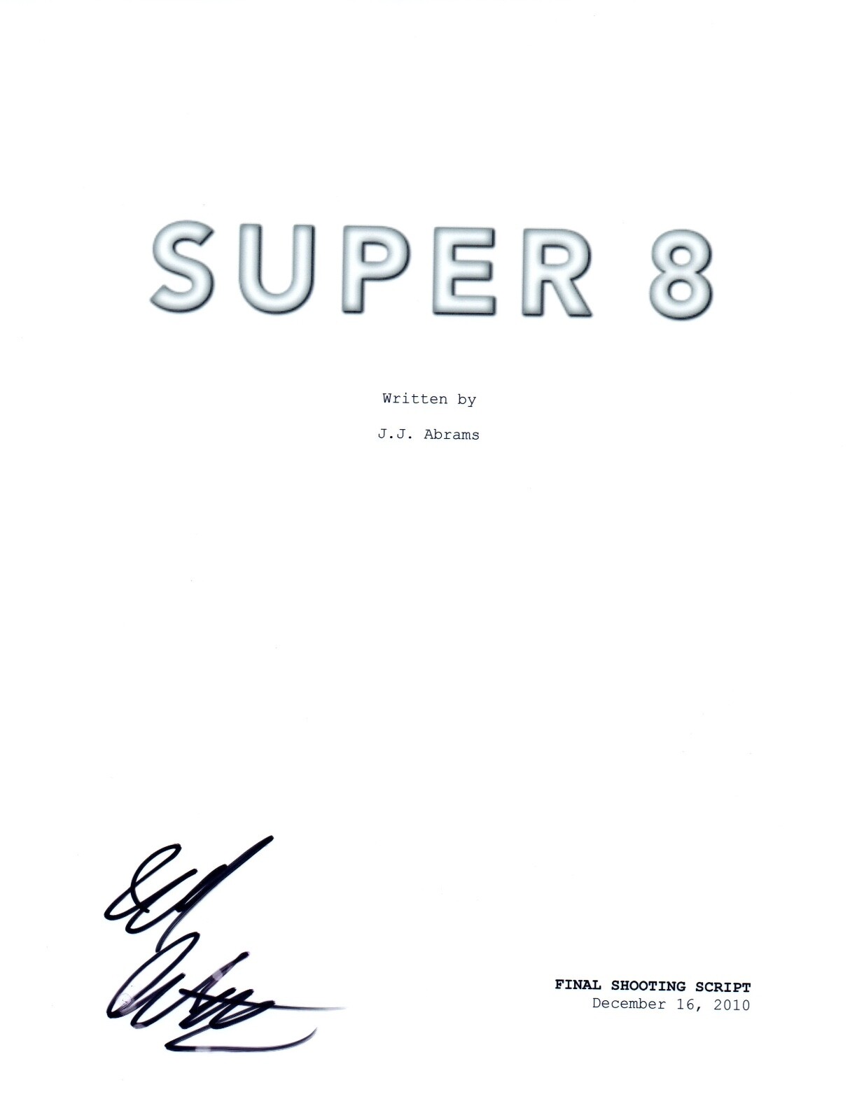 Joel Courtney Signed Autographed SUPER 8 Movie Script COA