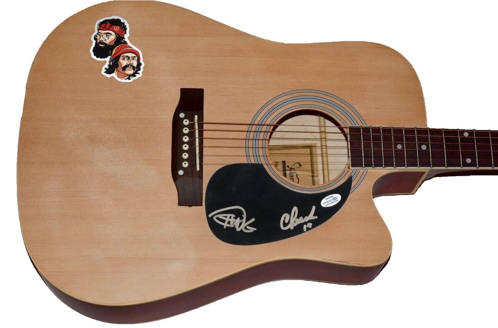Cheech & Chong Signed Full Size Acoustic Guitar Tommy Up In Smoke Marin ACOA COA