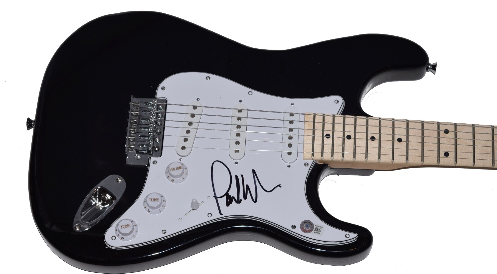 PAUL WILLIAMS SIGNED GUITAR THE MUPPETS A STAR IS BORN COMPOSER BECKETT BAS COA COLLECTIBLE MEMORABILIA