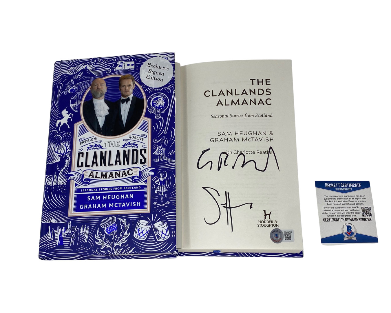 Sam Heughan Graham McTavish Signed Clanlands Almanac Book Outlander Beckett COA