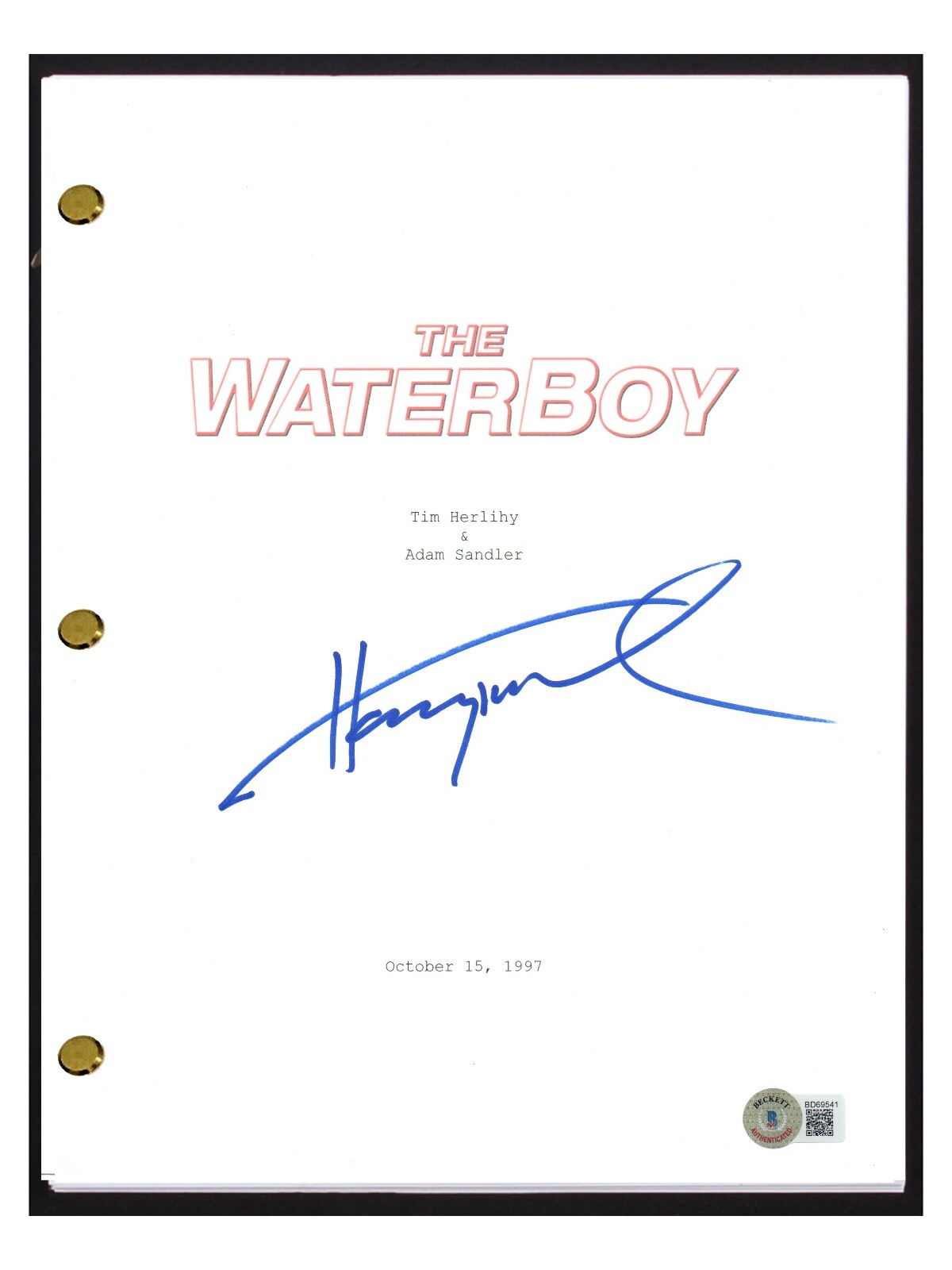Henry Winkler Signed Autograph The Waterboy Movie Script Screenplay Beckett COA