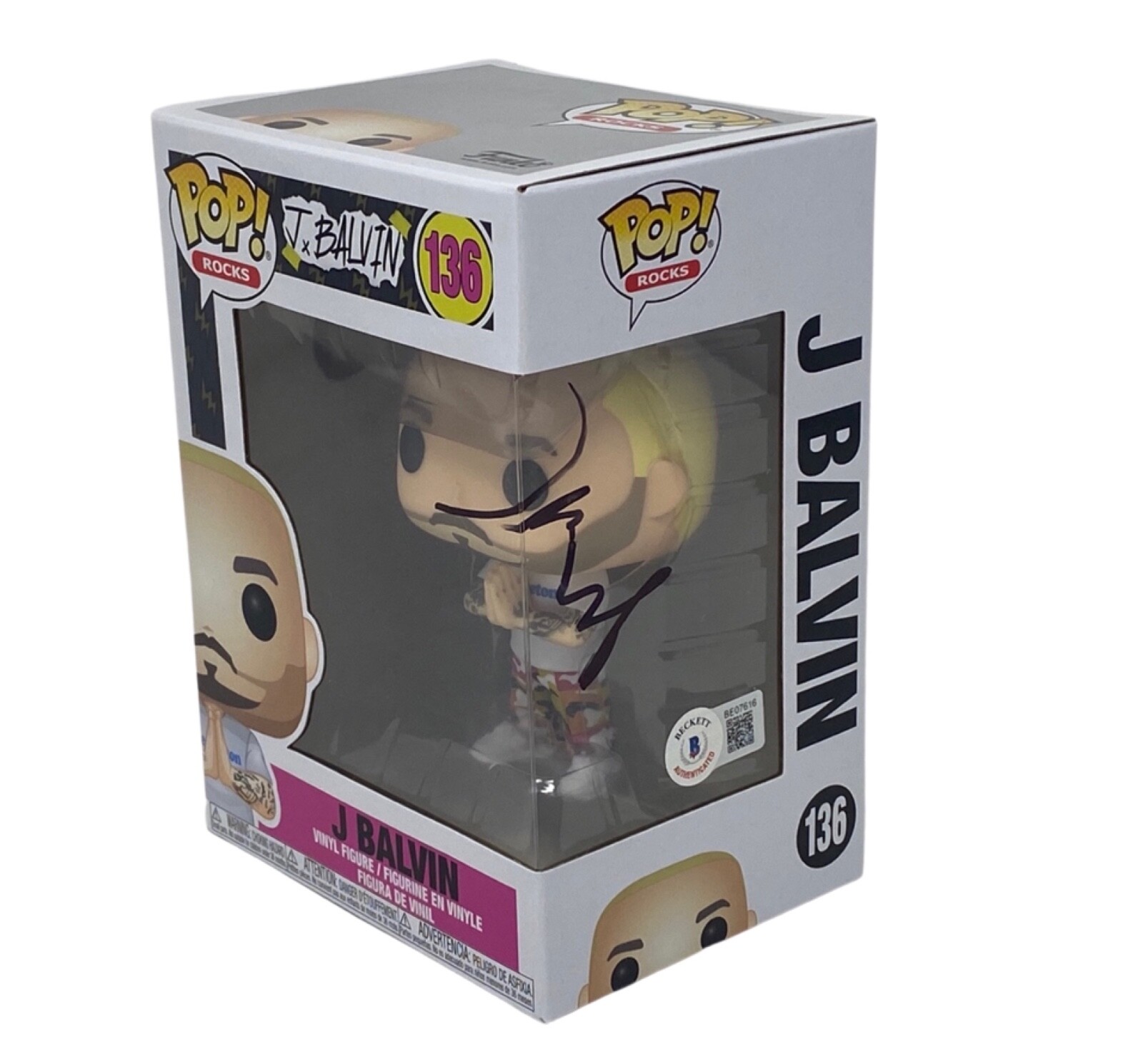 J Balvin Signed Autographed Funko Pop Figure #136 Beckett COA
