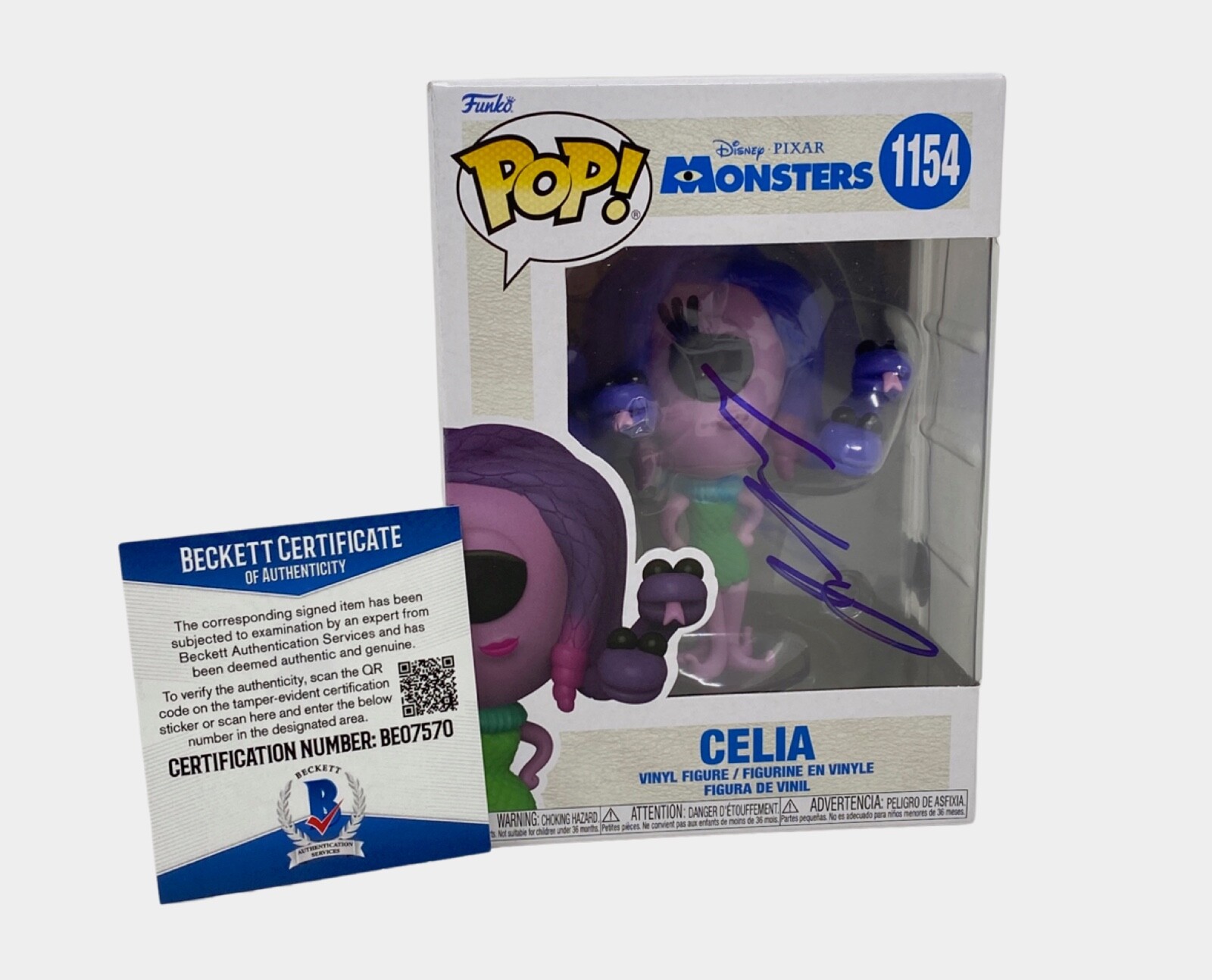 Jennifer Tilly Signed Autograph Funko Pop Figure Celia Monsters Inc Beckett COA