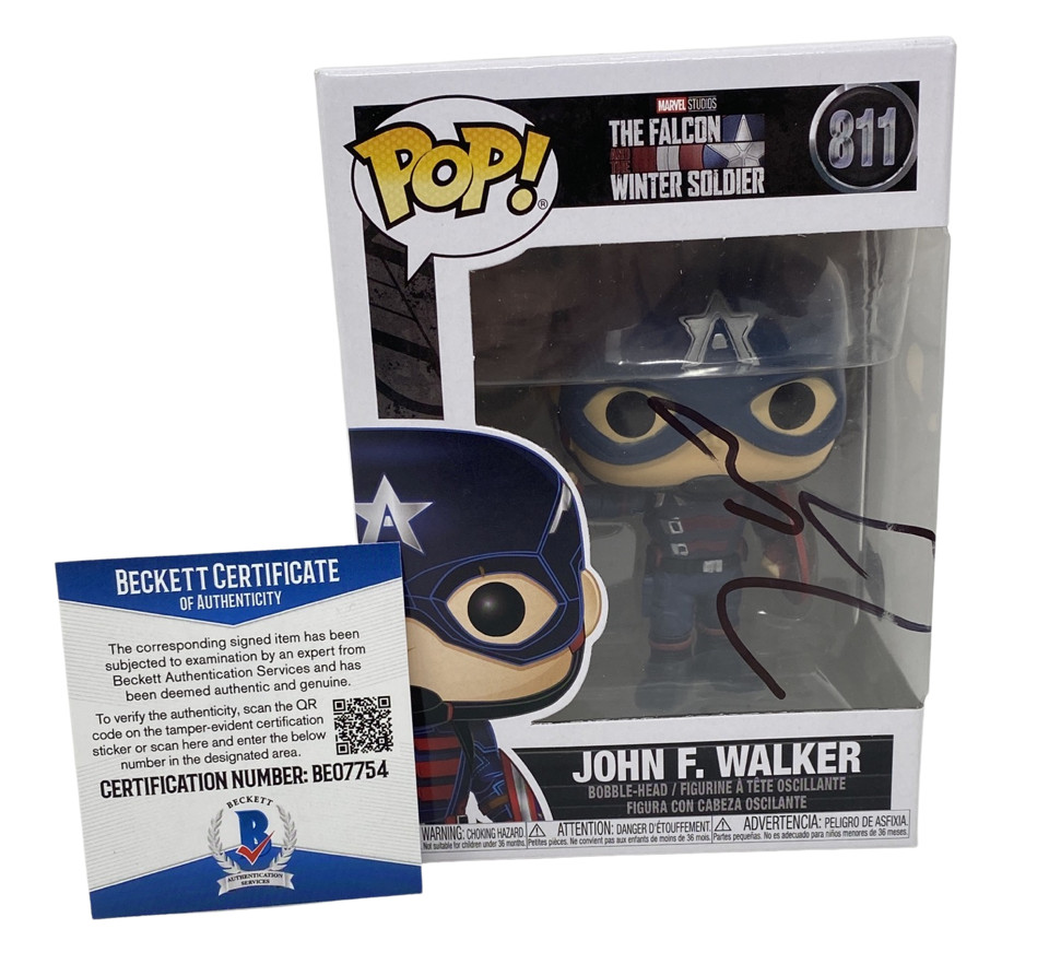 WYATT RUSSELL SIGNED FUNKO POP JOHN F WALKER THE FALCON & THE WINTER SOLDIER BAS COLLECTIBLE MEMORABILIA