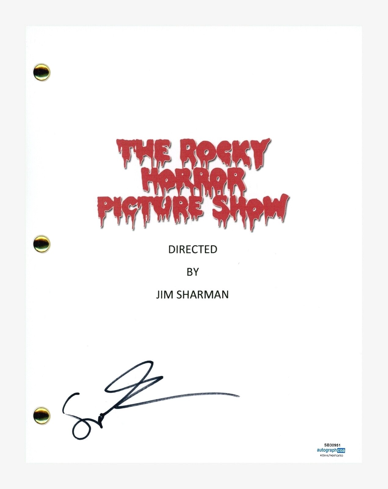 SUSAN SARANDON SIGNED ROCKY HORROR PICTURE SHOW MOVIE SCRIPT SCREENPLAY ACOA COA COLLECTIBLE MEMORABILIA