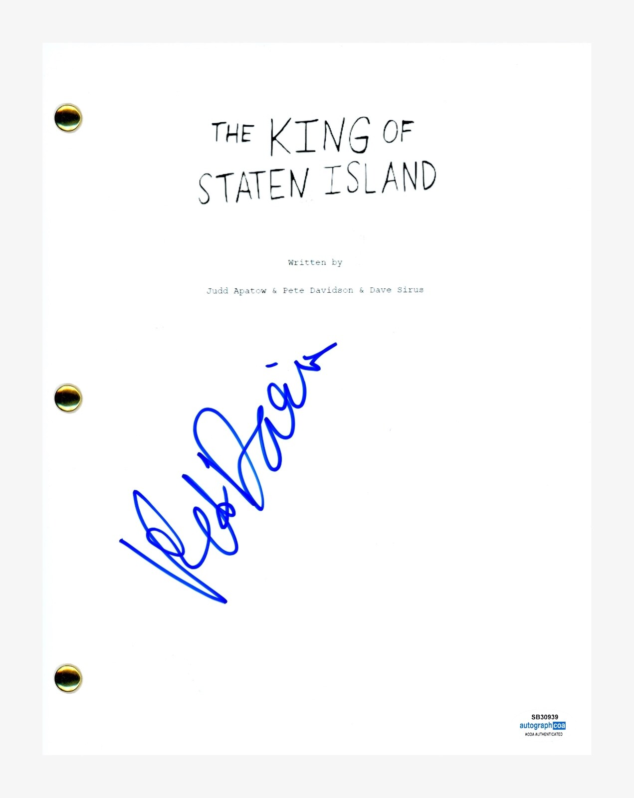 Pete Davidson Signed The King of Staten Island Movie Script Screenplay ACOA COA