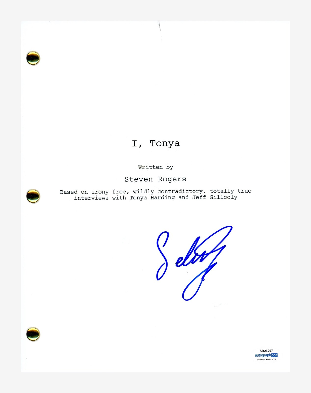 SEBASTIAN STAN SIGNED AUTOGRAPHED I, TONYA MOVIE SCRIPT FULL SCREENPLAY ACOA COA COLLECTIBLE MEMORABILIA