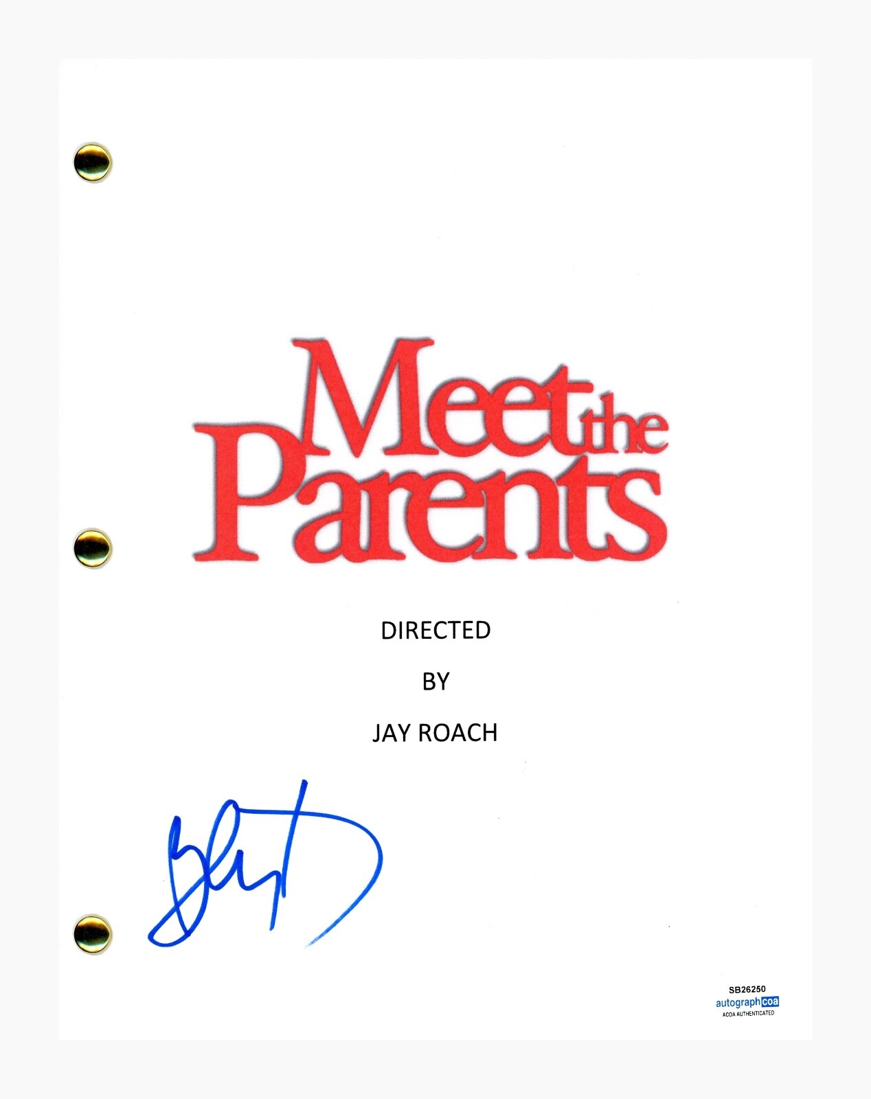 Blythe Danner Signed Autographed Meet The Parents Full Movie Script ACOA COA