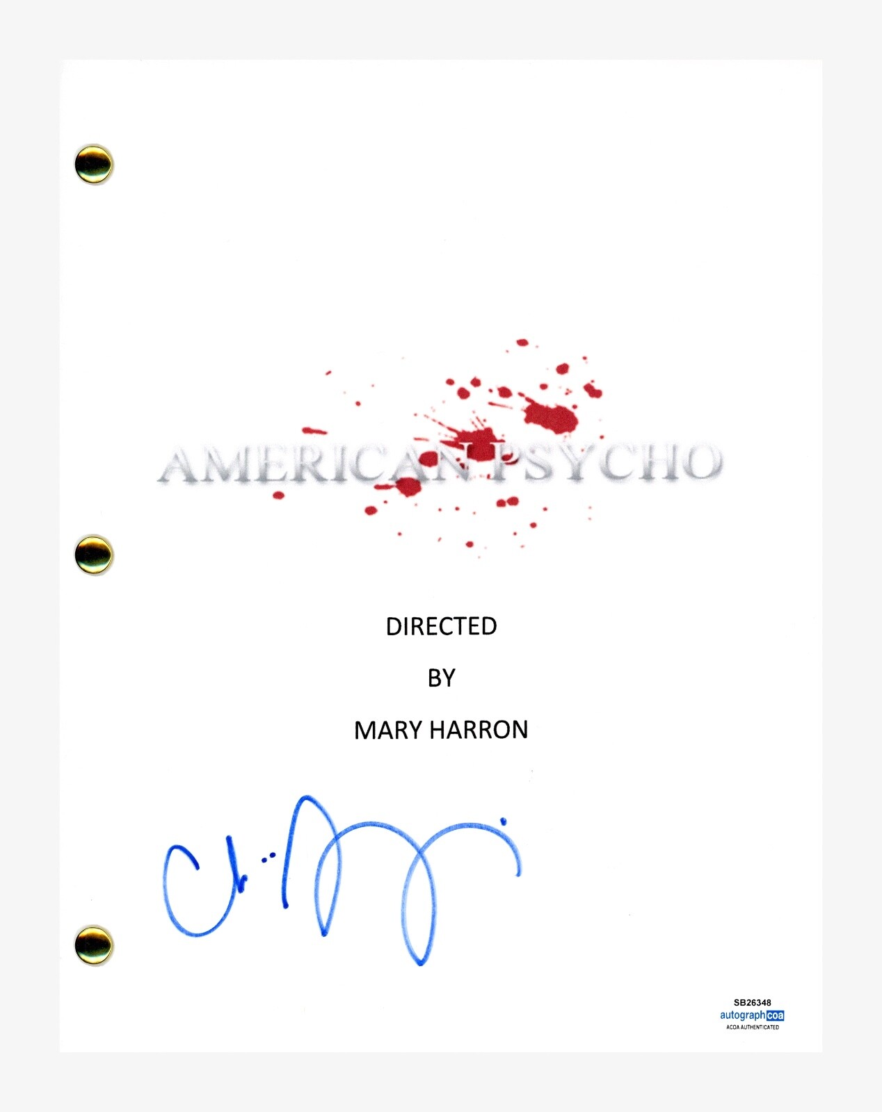 CHLOE SEVIGNY SIGNED AUTOGRAPH AMERICAN PSYCHO MOVIE SCRIPT SCREENPLAY ACOA COA COLLECTIBLE MEMORABILIA