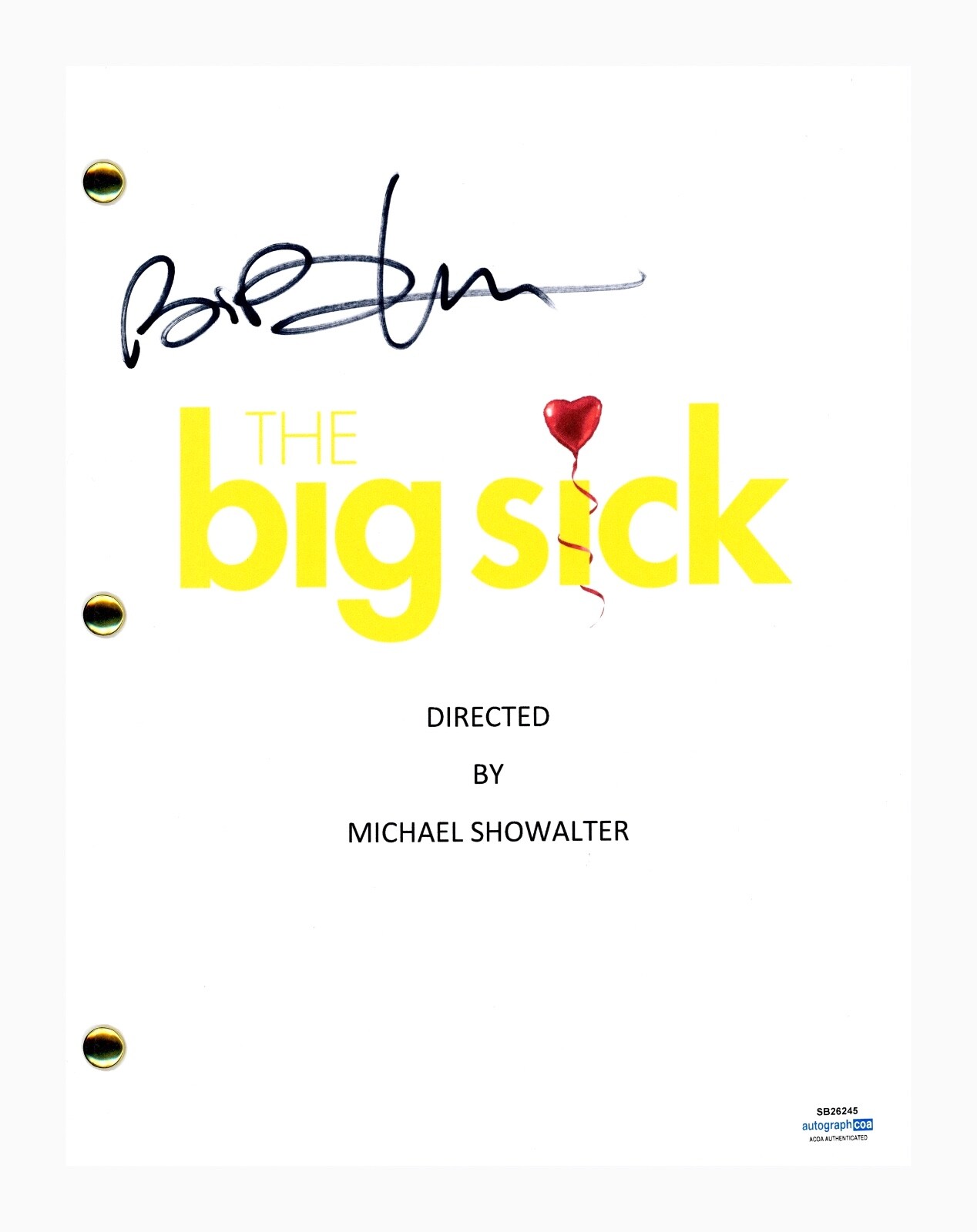 BO BURNHAM SIGNED AUTOGRAPHED THE BIG SICK MOVIE SCRIPT FULL SCREENPLAY ACOA COA COLLECTIBLE MEMORABILIA