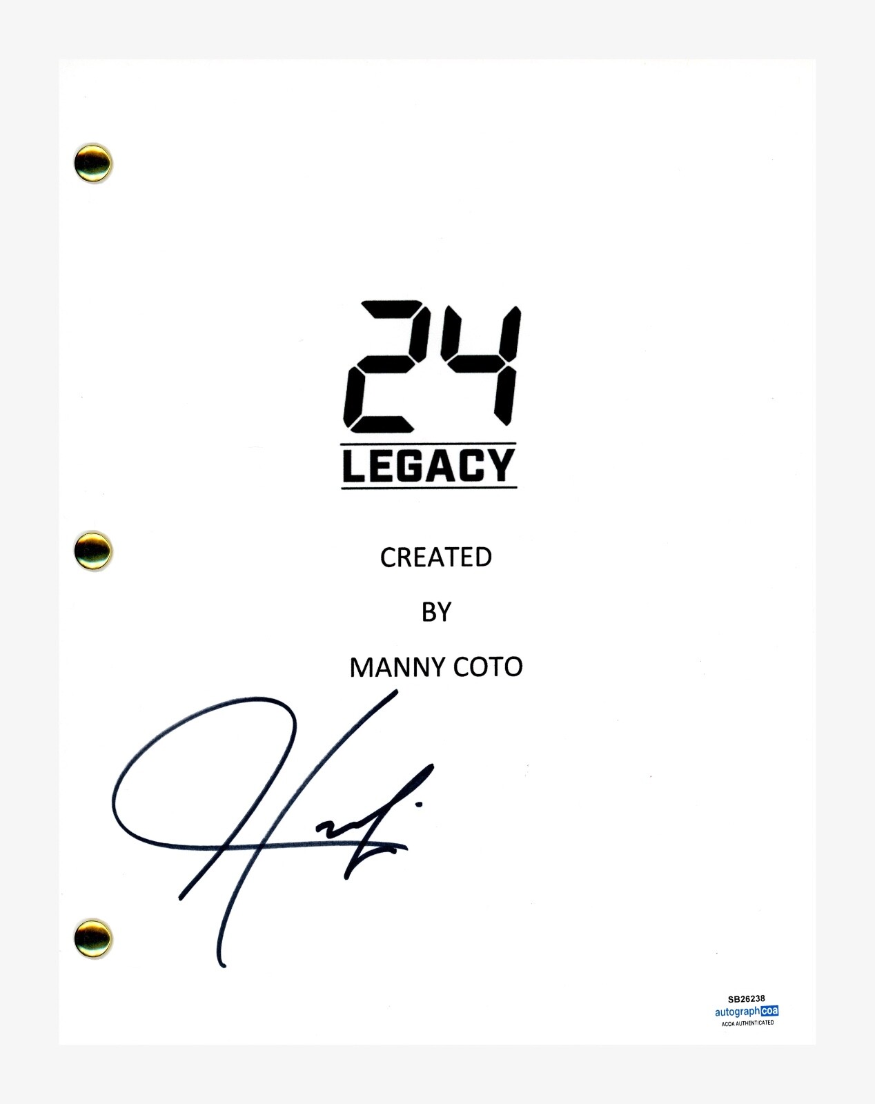 Corey Hawkins Signed Autographed 24 Legacy Pilot Script Full Screenplay ACOA COA