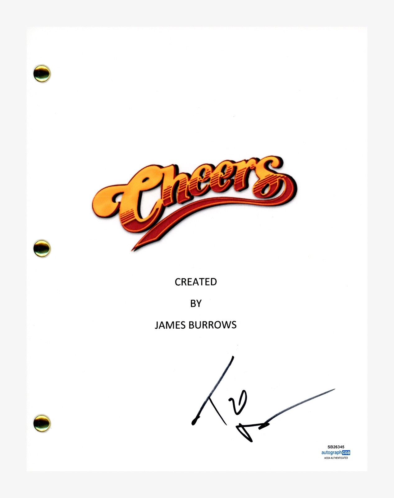 TED DANSON SIGNED AUTOGRAPHED CHEERS PILOT EPISODE SCRIPT SCREENPLAY ACOA COA COLLECTIBLE MEMORABILIA