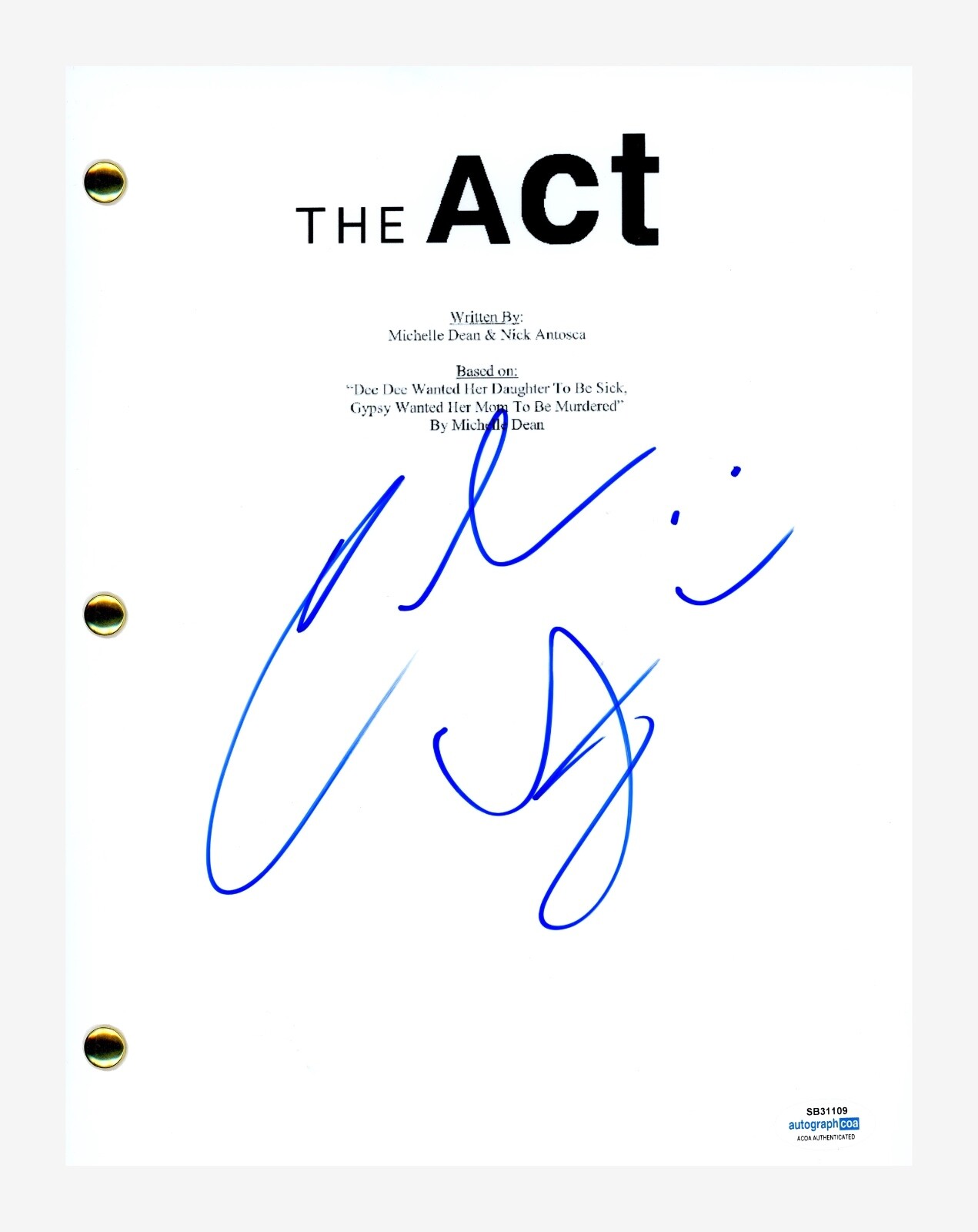 Calum Worthy Signed Autographed The Act Pilot Episode Script Screenplay ACOA COA