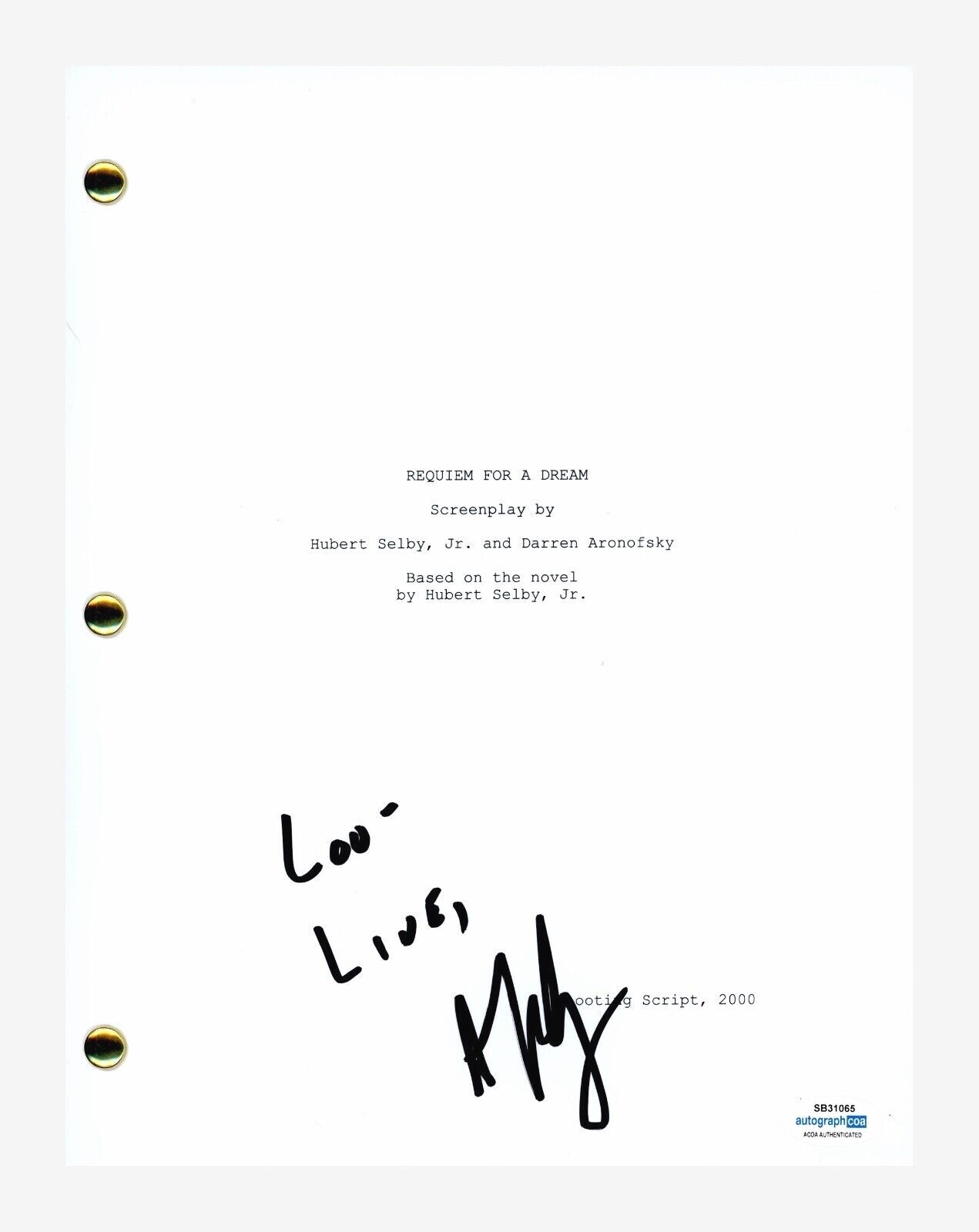 Darren Aronofsky Signed Requiem for a Dream Movie Script Screenplay ACOA COA