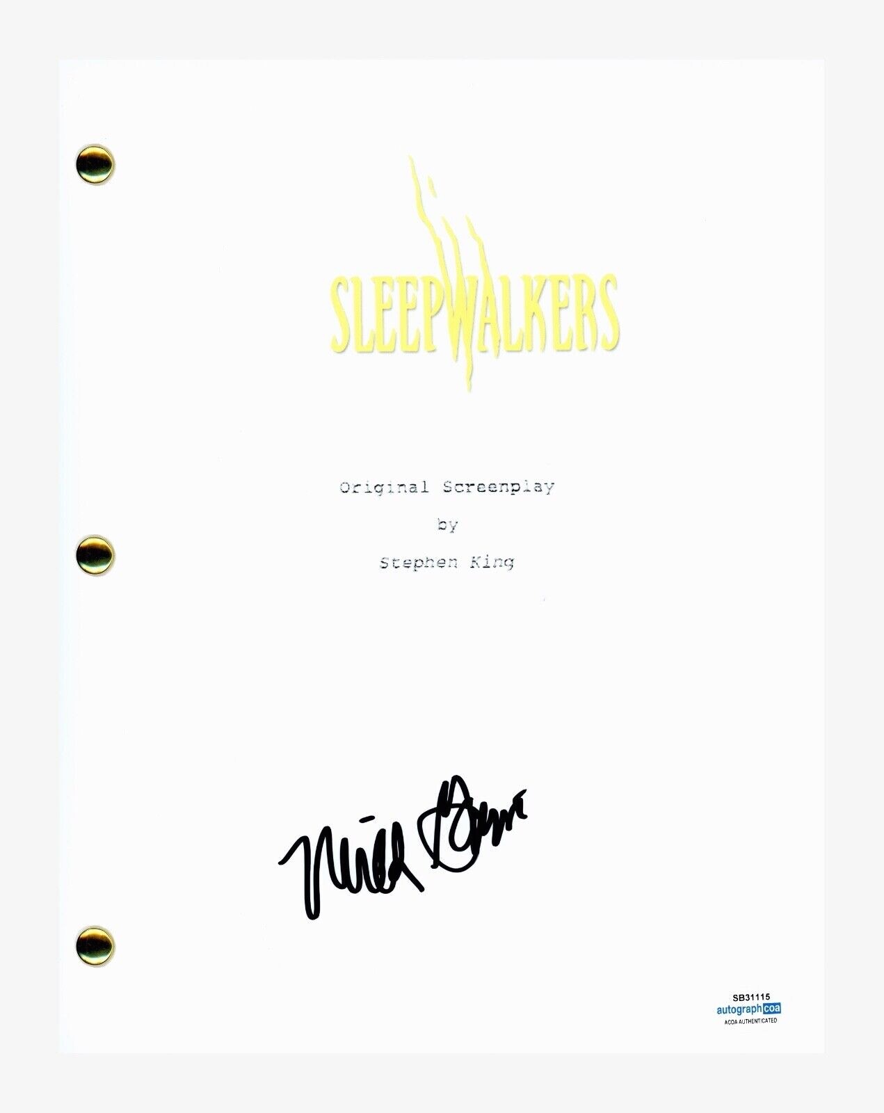 Mick Garris Signed Autographed Sleepwalkers Movie Script Screenplay ACOA COA