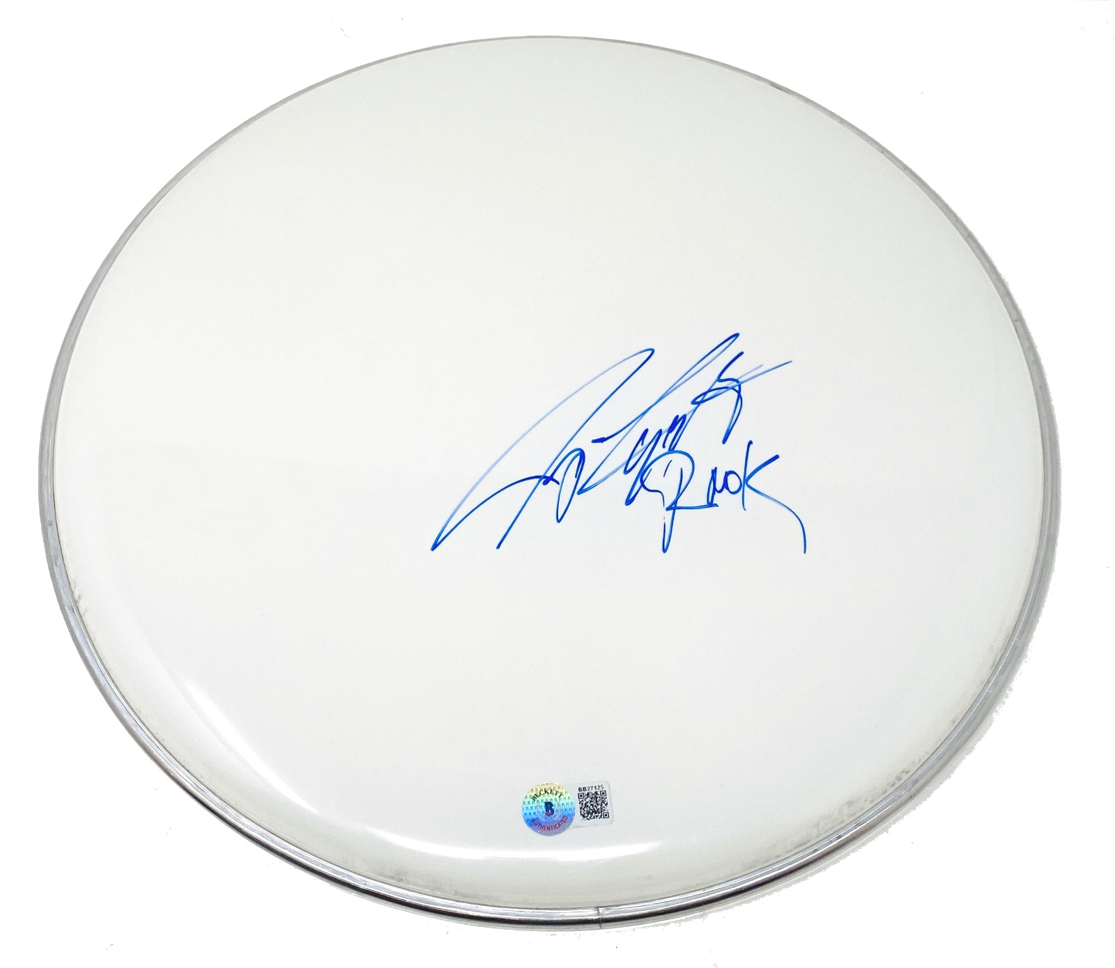 ROOK JP CAPPELLETTY SIGNED 13″ DRUMHEAD MACHINE GUN KELLY DRUMMER BECKETT COA COLLECTIBLE MEMORABILIA