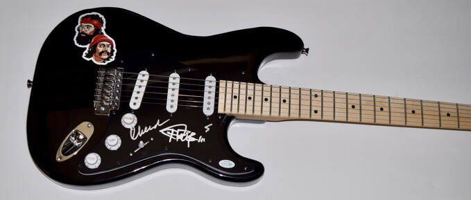 Cheech Marin & Tommy Chong Signed Autograph Electric Guitar Up In Smoke ACOA COA