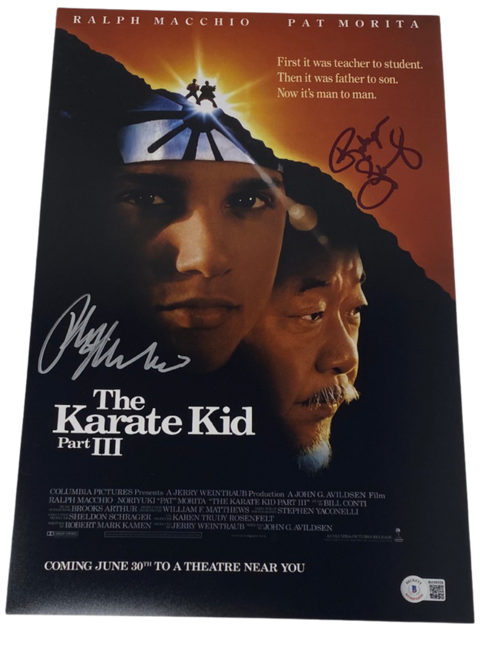 RALPH MACCHIO ROBYN LIVELY SIGNED THE KARATE KID PART III 3 MOVIE POSTER BAS COA COLLECTIBLE MEMORABILIA