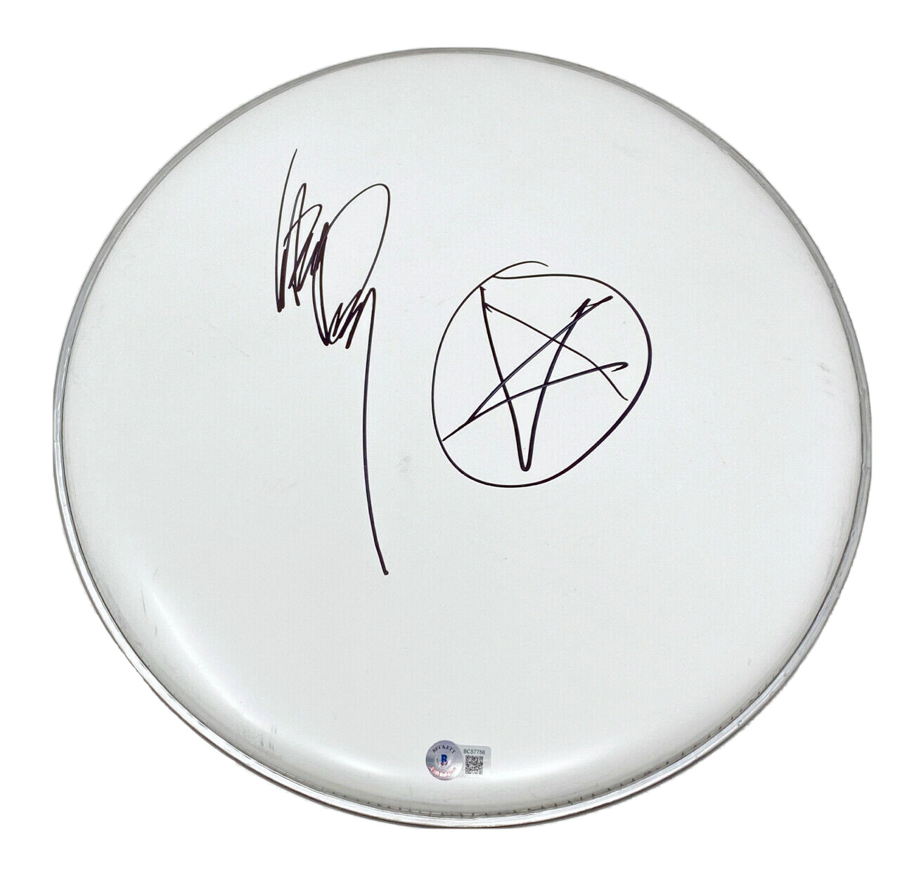 GLENN DANZIG SIGNED AUTOGRAPHED 14″ DRUMHEAD SKETCH ARTWORK MISFITS BECKETT COA COLLECTIBLE MEMORABILIA