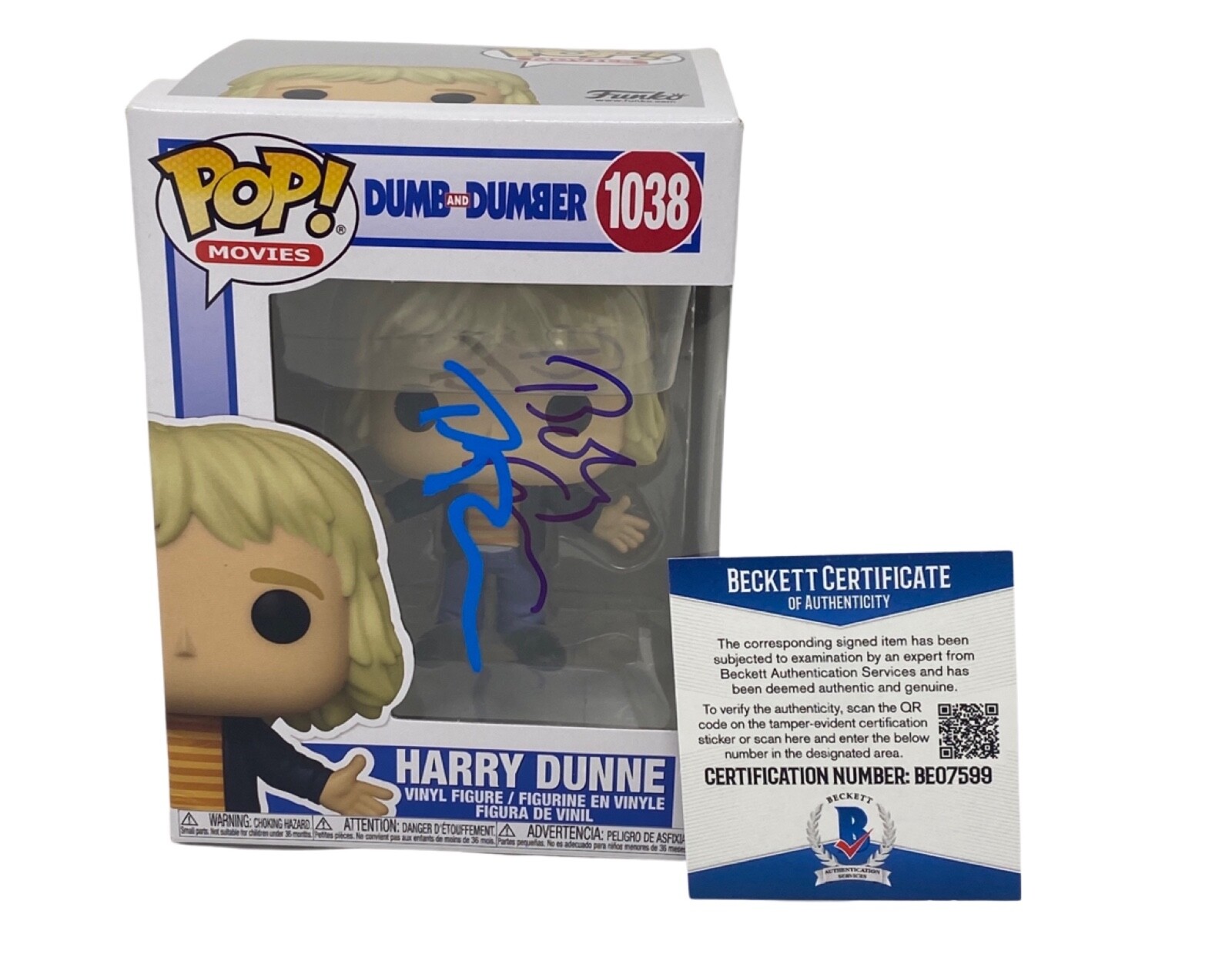 Peter & Bobby Farrelly Signed Funko Pop Harry Dunne Dumb and Dumber Beckett COA
